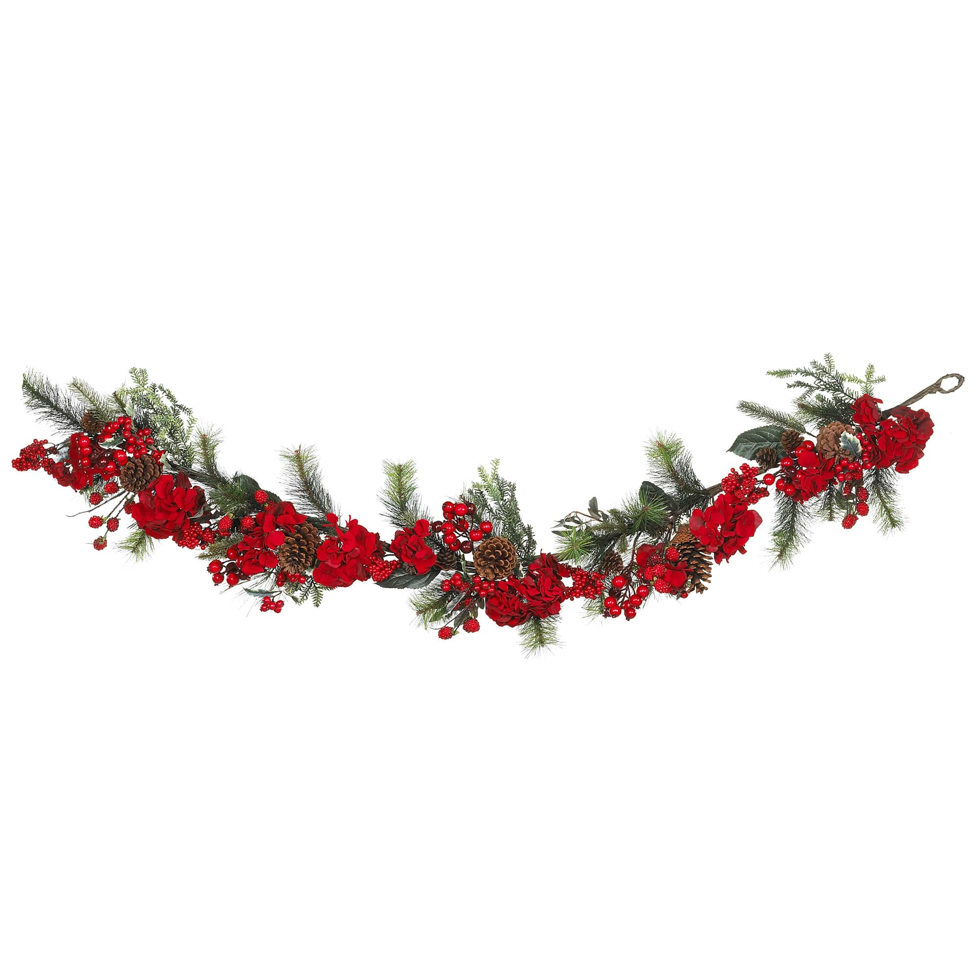 6ft. Red &#x26; Green Hydrangea Garland