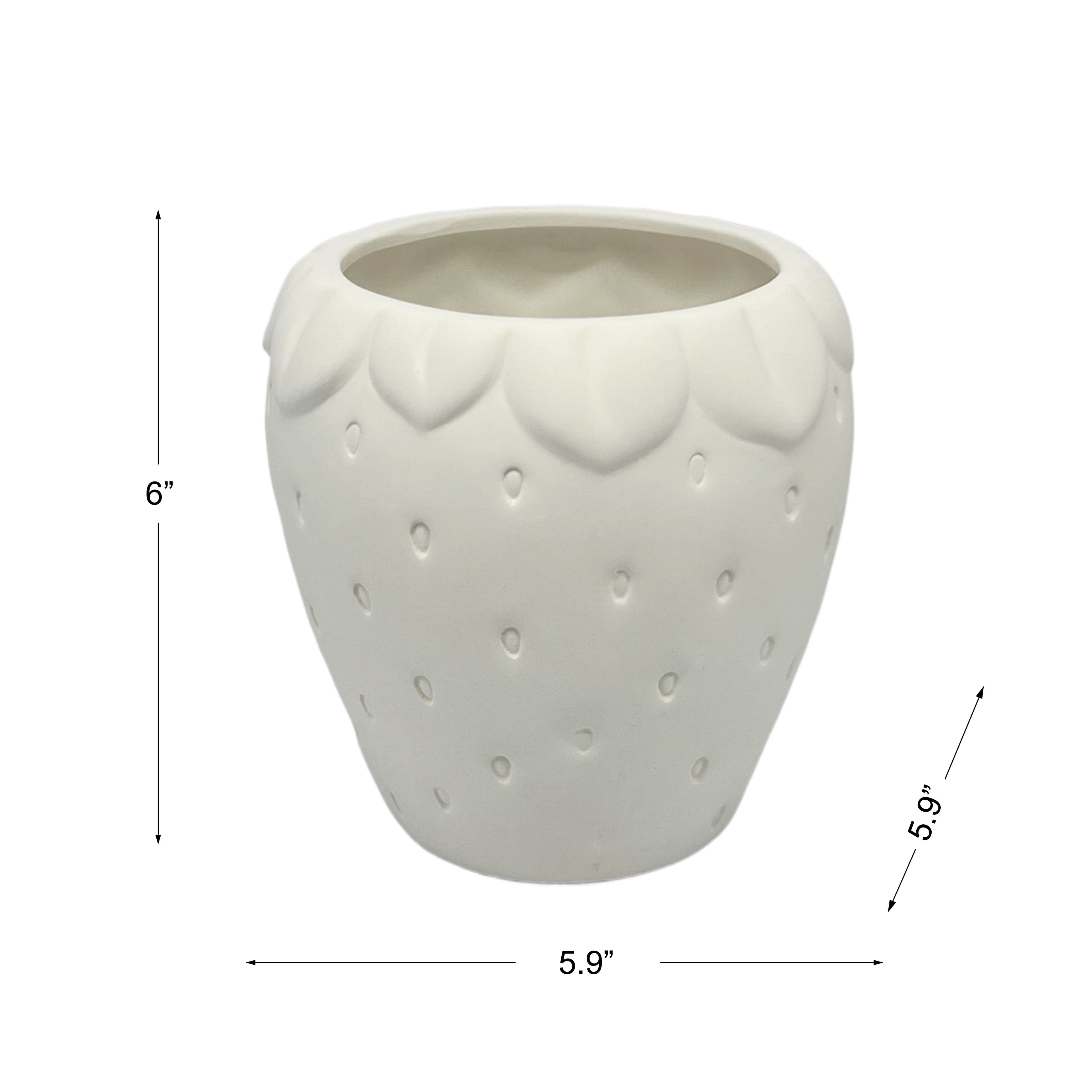 6&#x22; Strawberry-Shaped DIY Ceramic Vase by Make Market&#xAE;