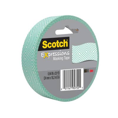 Scotch Expressions Masking Tape, 0.94 Inch x 20 Yards, Mint Mosaic