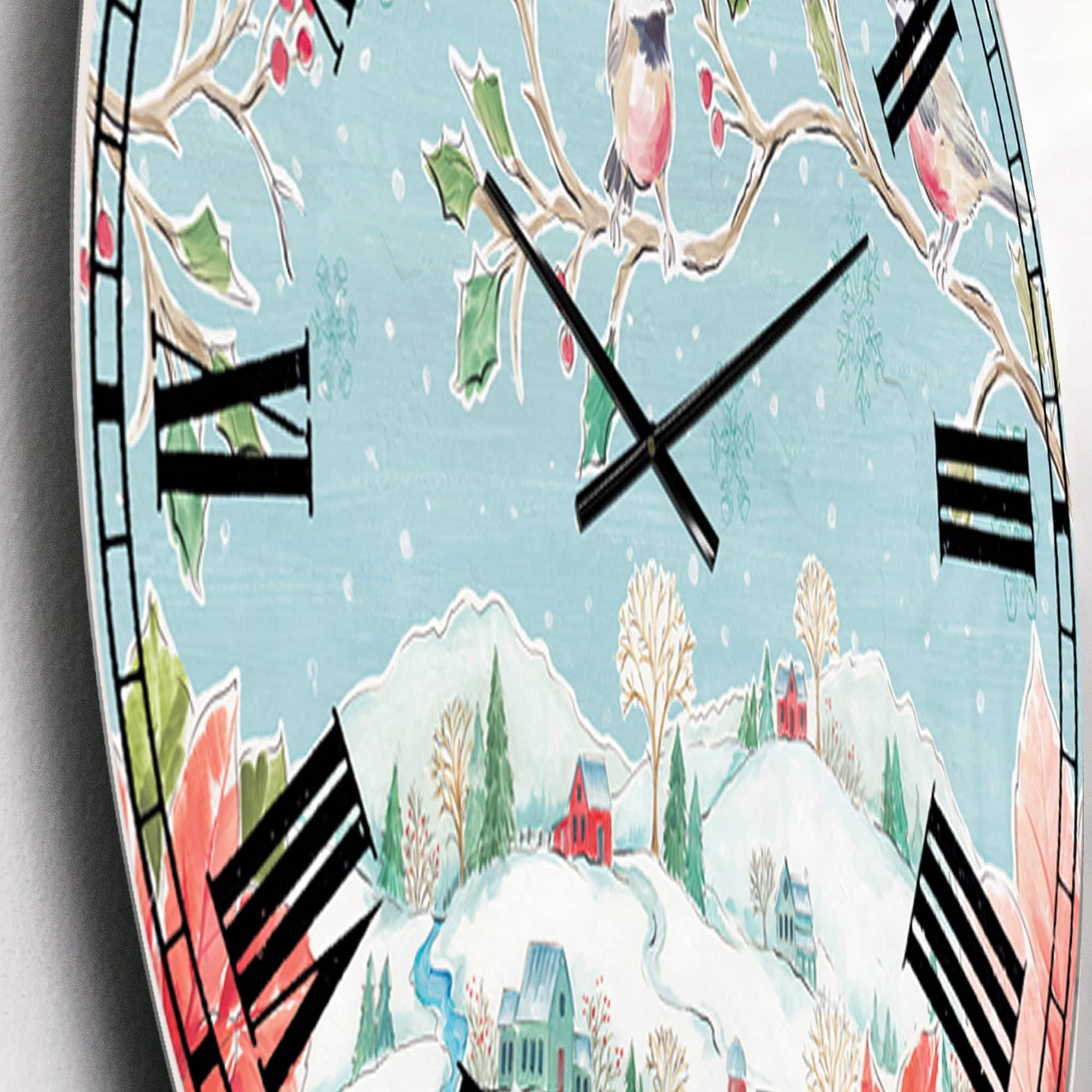 Designart &#x27;Country Flower Snowflakes Ii Traditional Wall Clock