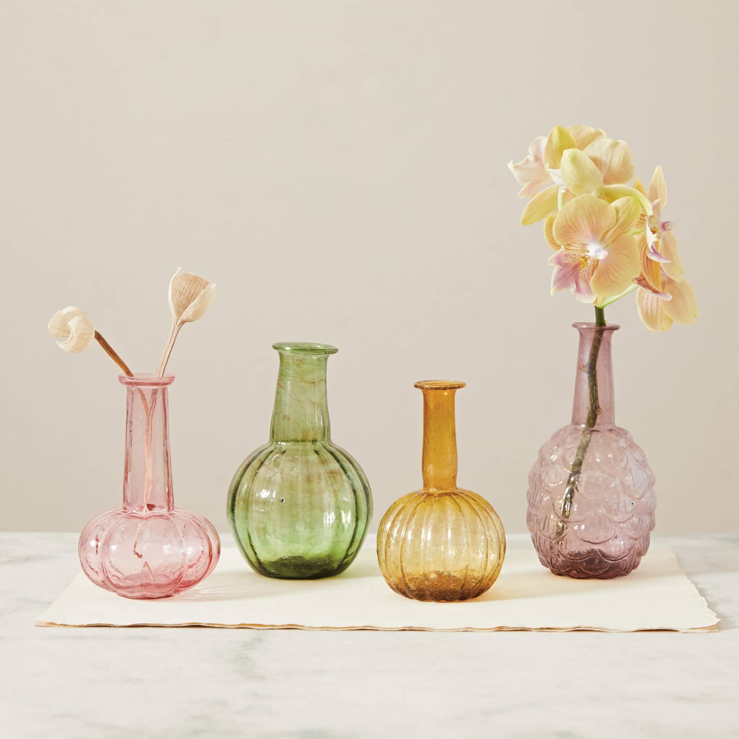 Hello Honey® Embossed Reclaimed Glass Vase Set