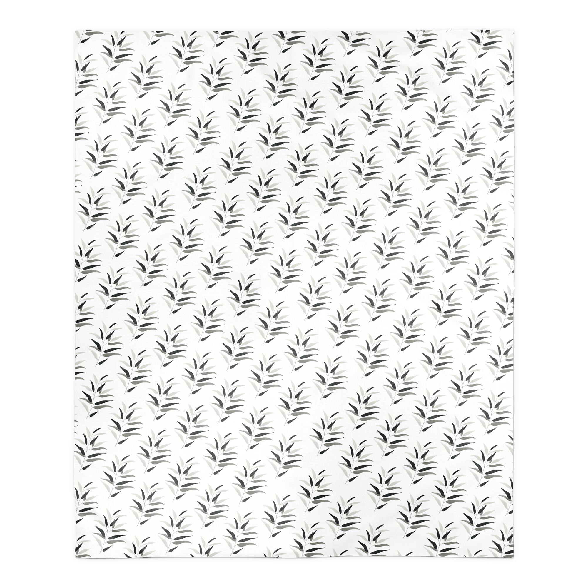 Dark Leaf Sherpa Fleece Blanket