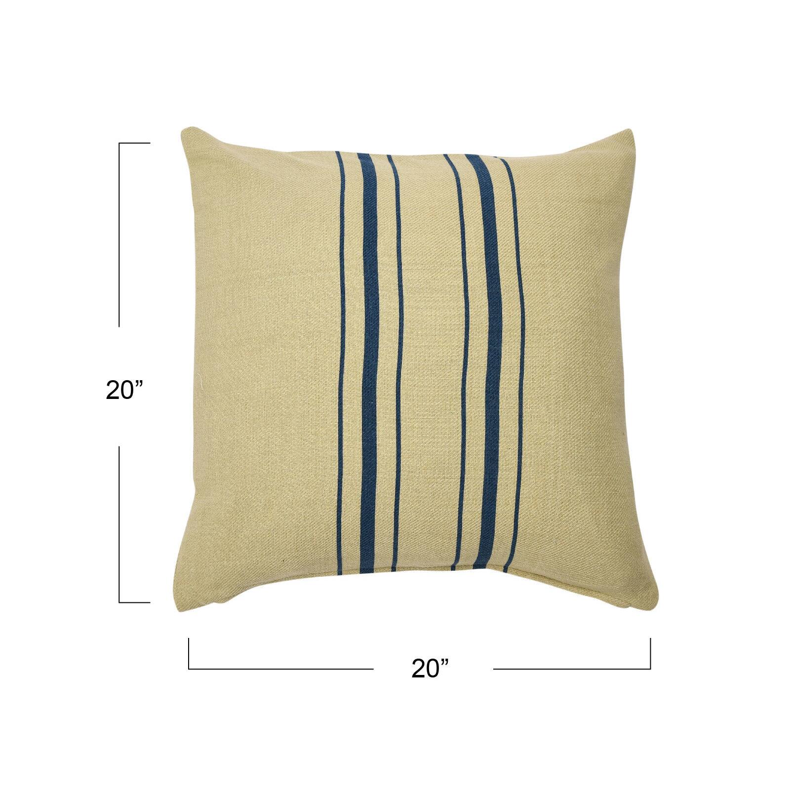 Hello Honey® Ivory Square Multistripe Woven Cotton Pillow Cover