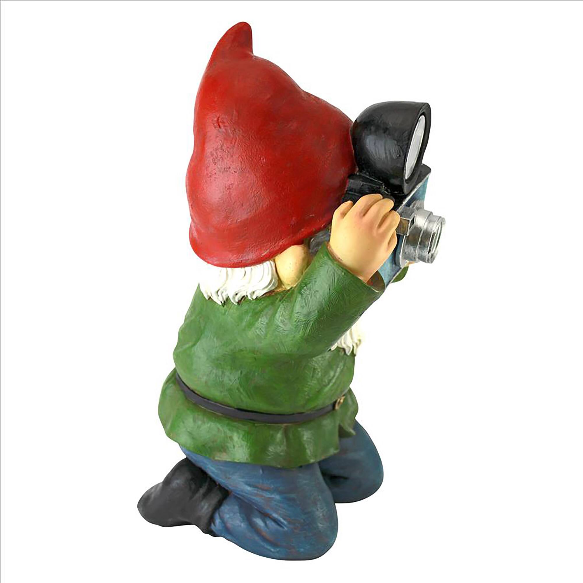 Design Toscano 12&#x22; Smile For Me Solar Garden Gnome Statue