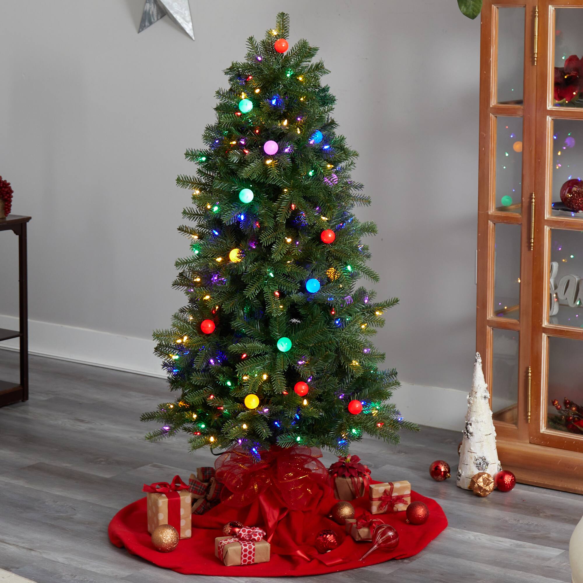 5 ft pre lit multicolor christmas tree