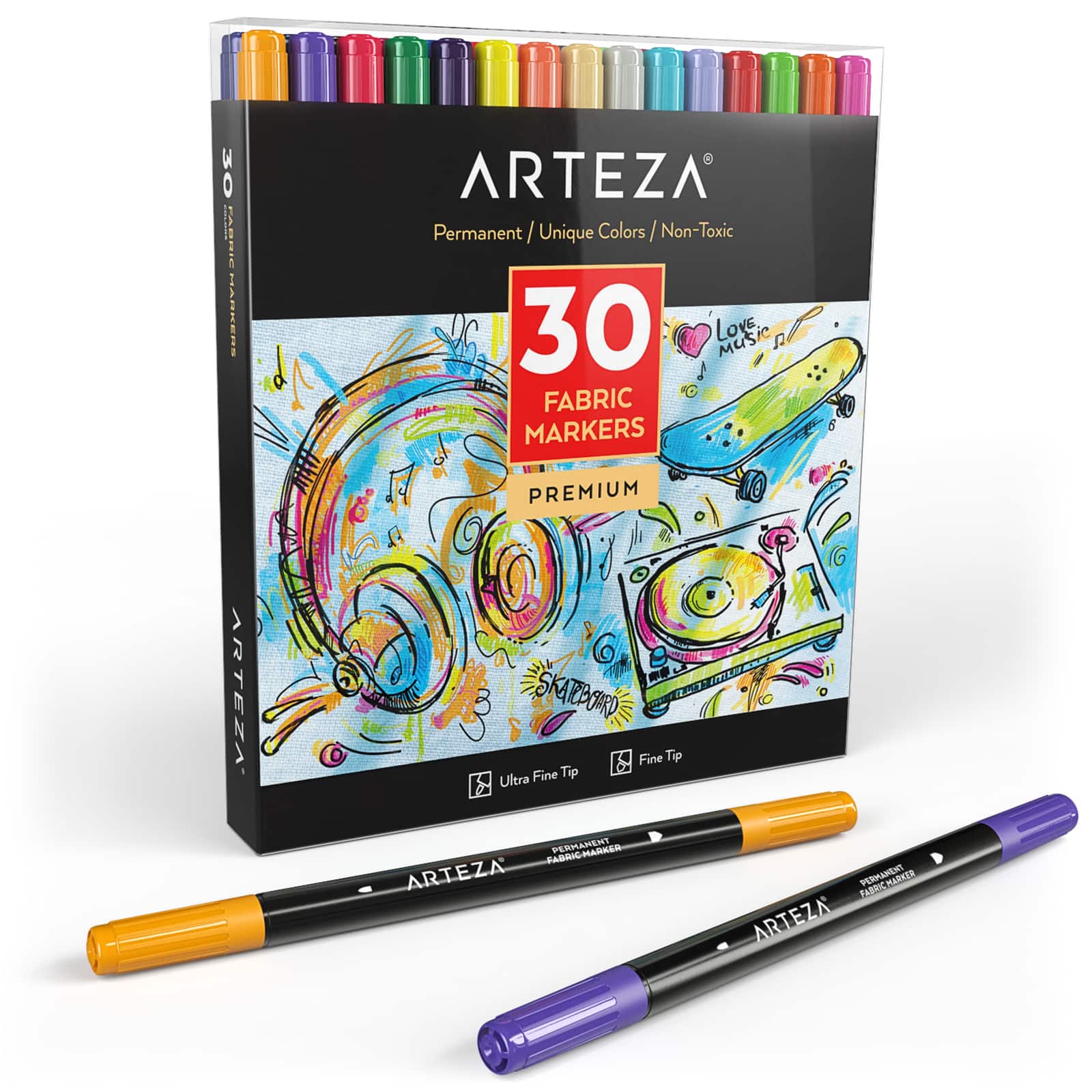 Arteza® 30 Color Fabric Marker Set