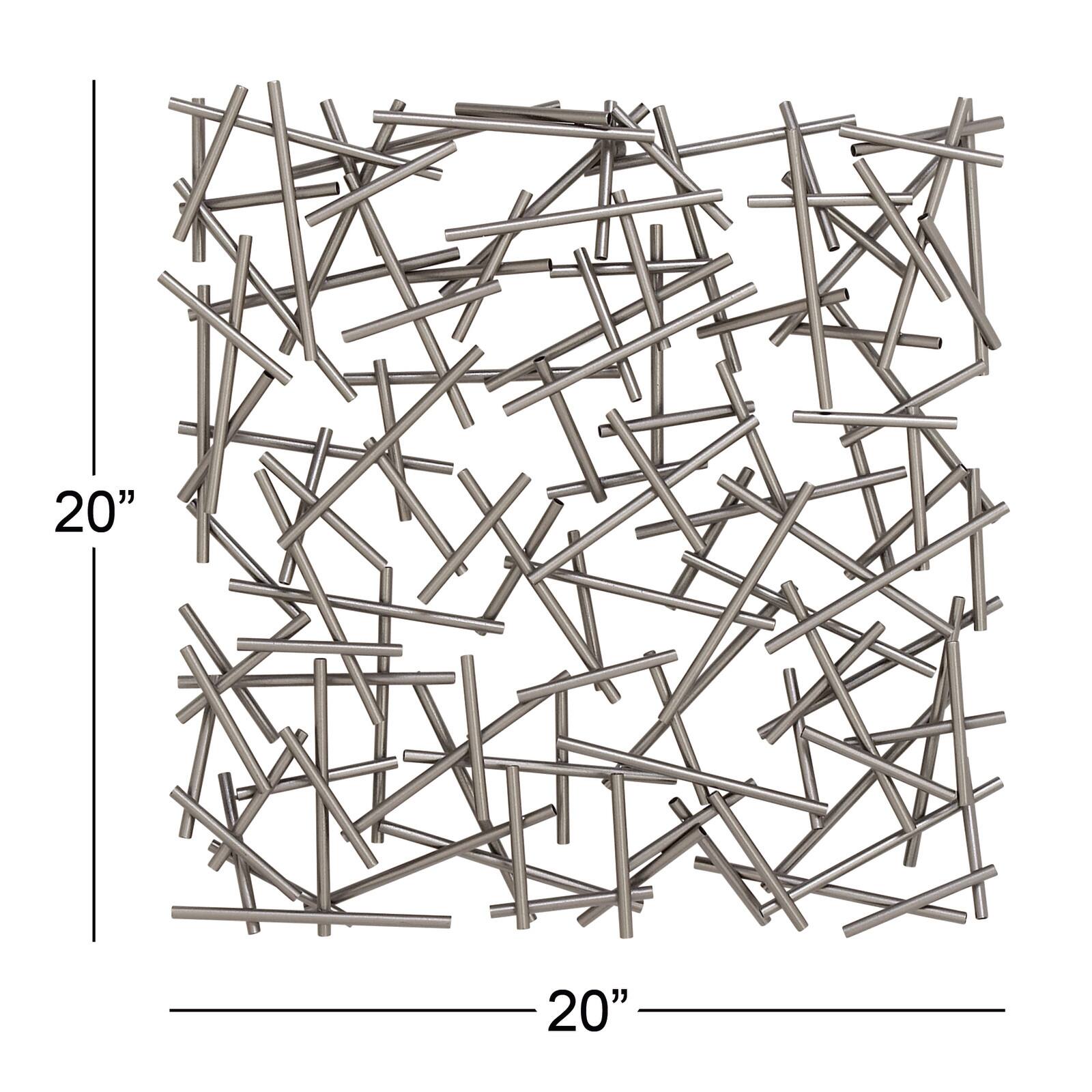 CosmoLiving by Cosmopolitan 20&#x22; Silver Contemporary Abstract Metal Wall D&#xE9;cor