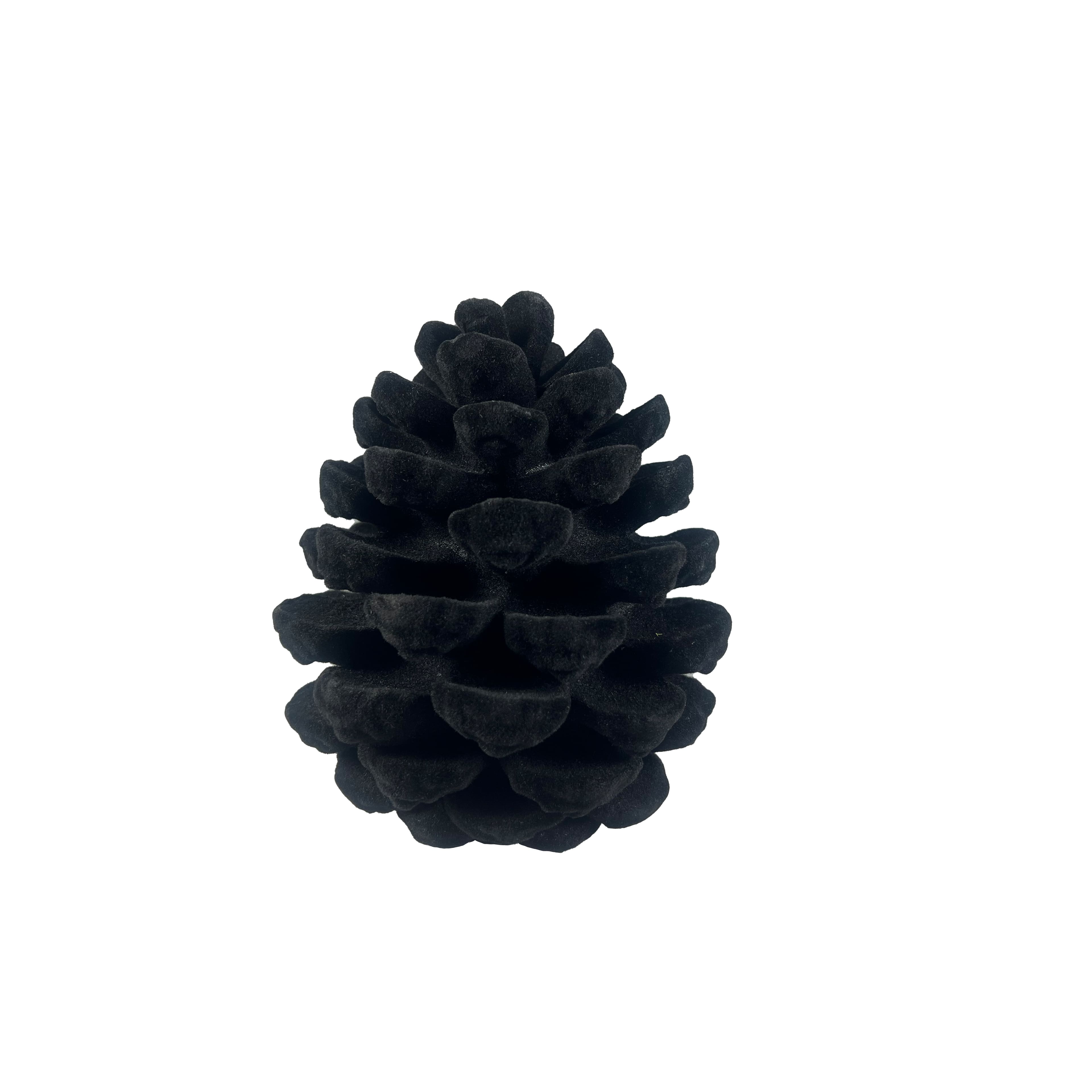 7.25&#x22; Black Flocked Pinecone Tabletop D&#xE9;cor by Ashland&#xAE;