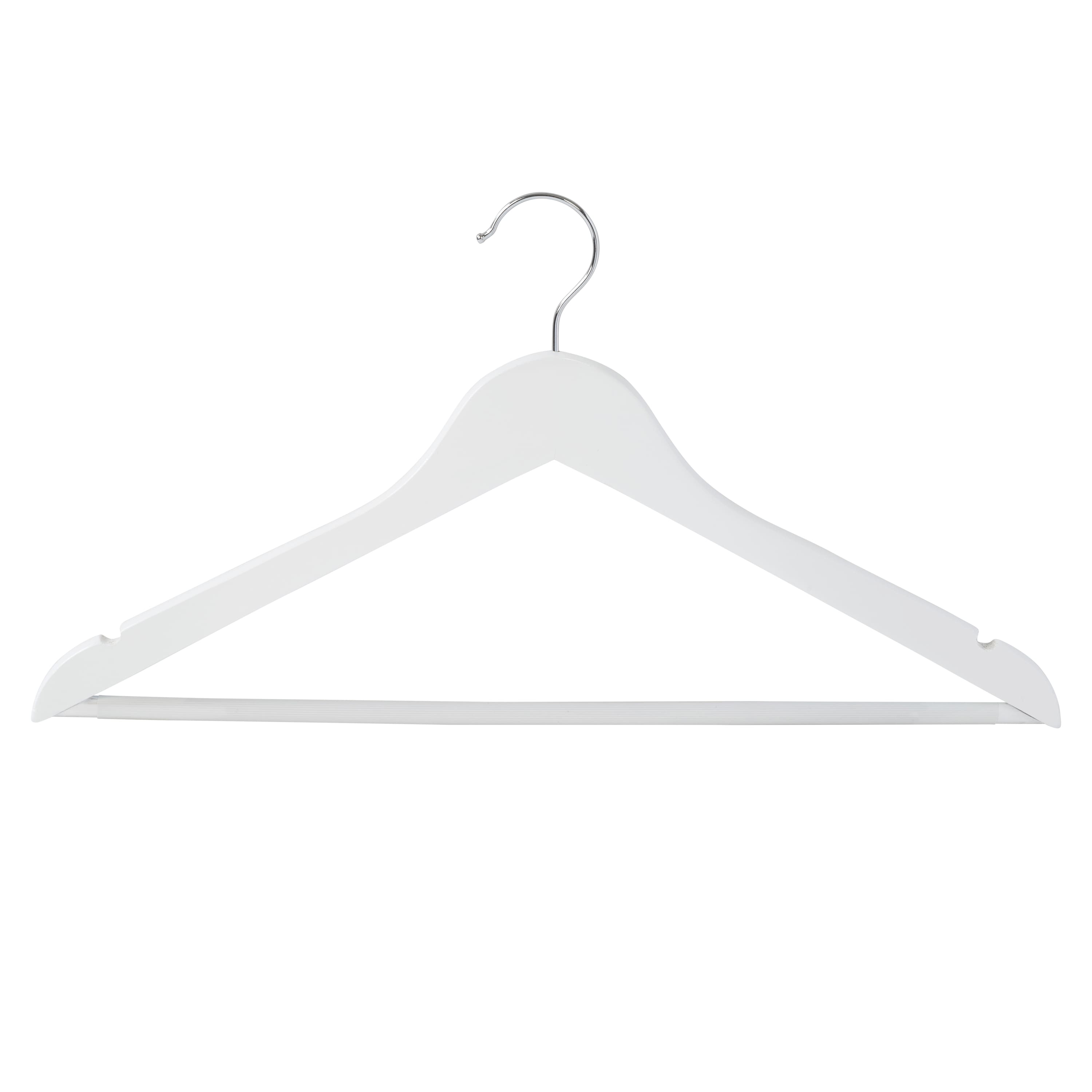 White Non-Slip Swivel Hook Wood Hangers, 24ct.