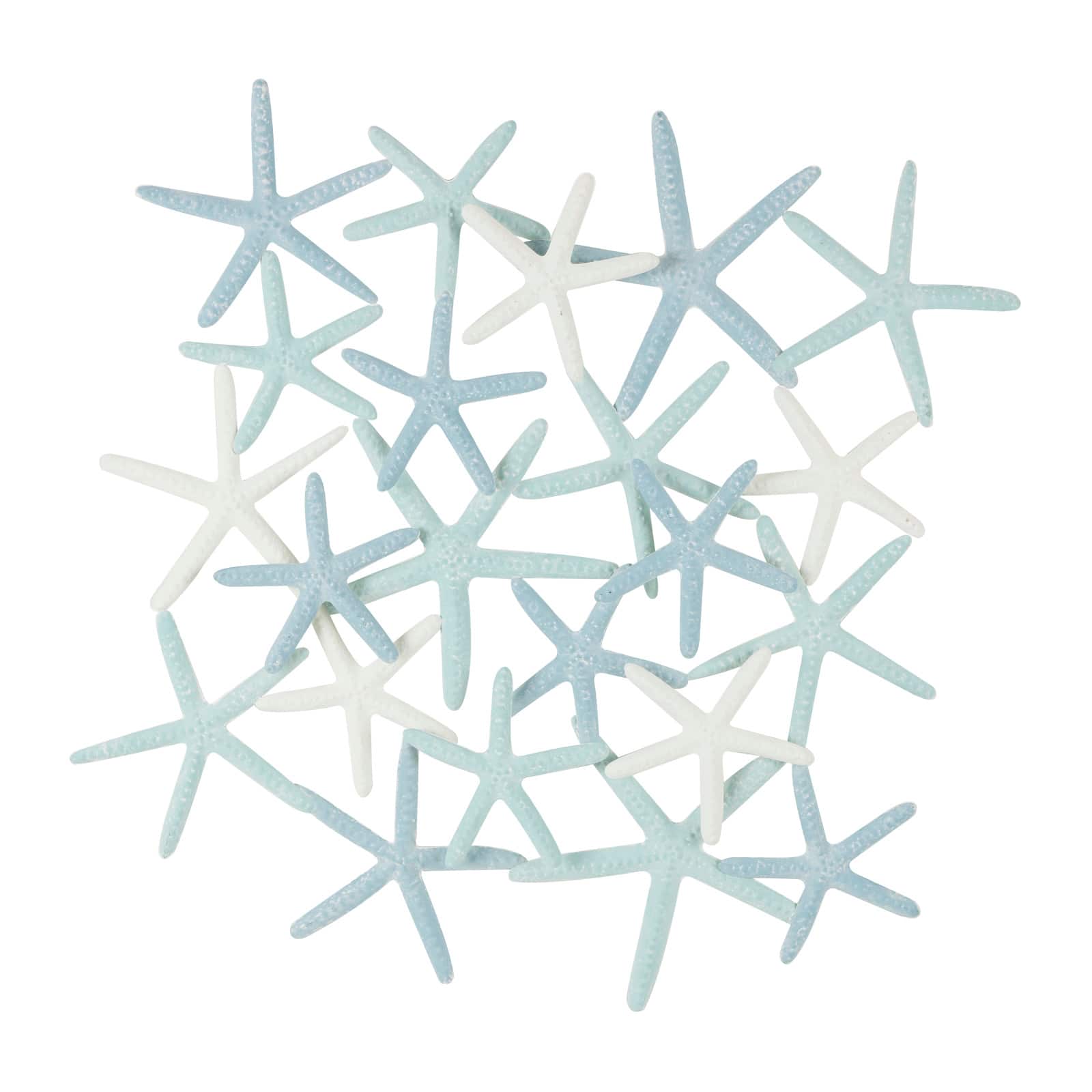 Light Blue Metal Overlapping Starfish Wall Décor