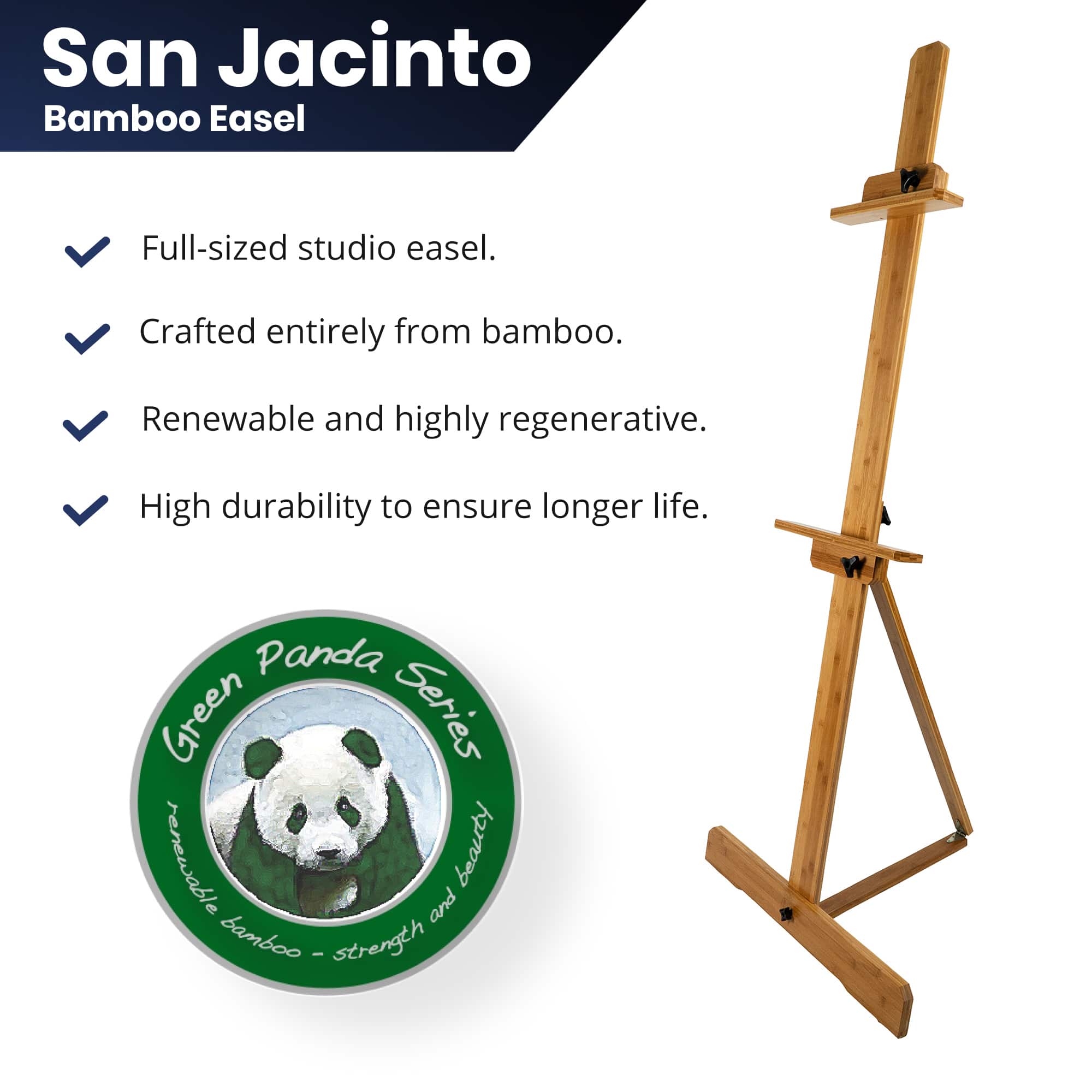 Pacific Arc Full-Size Mast Style Bamboo Studio Easel