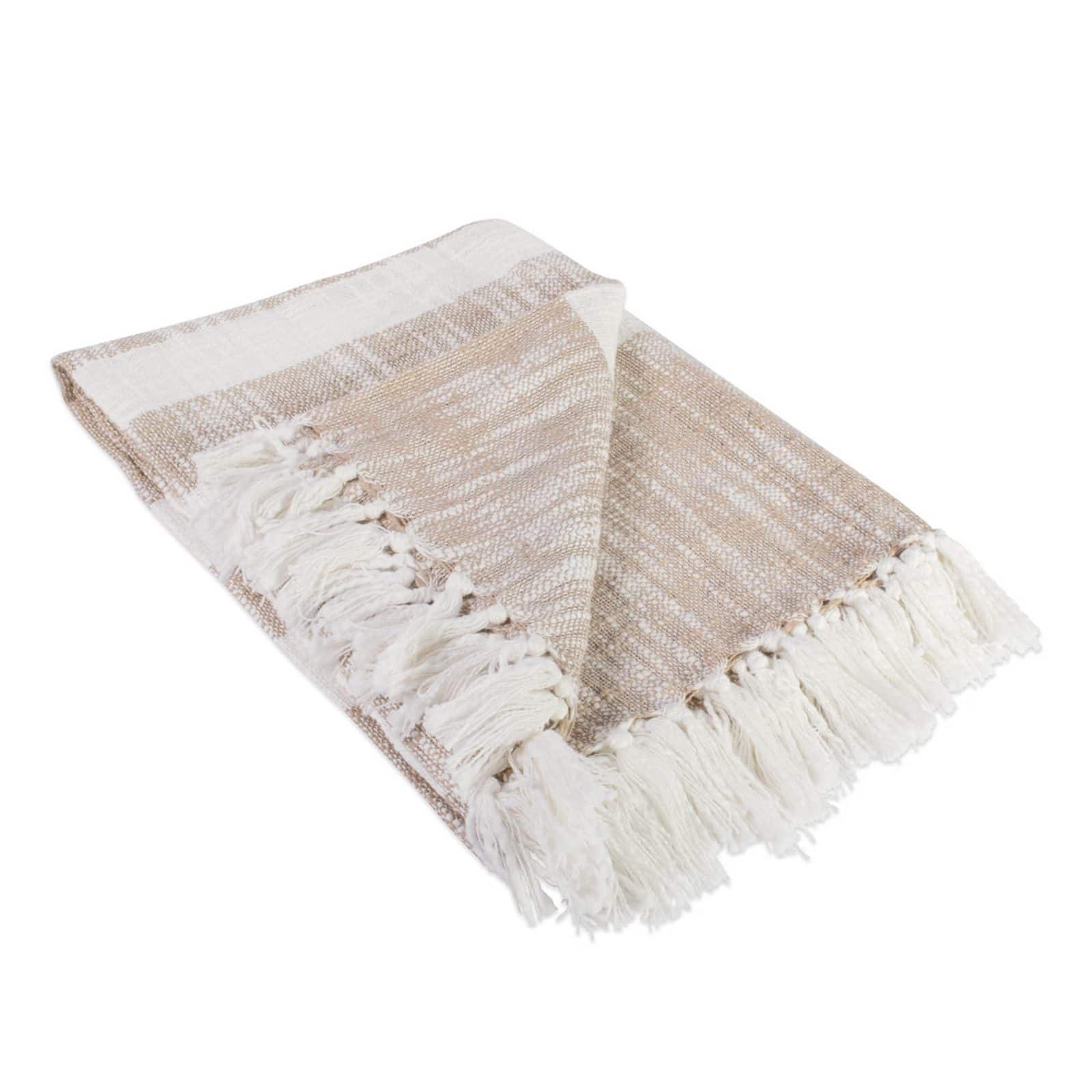 DII&#xAE; Taupe Slub Stripe Throw