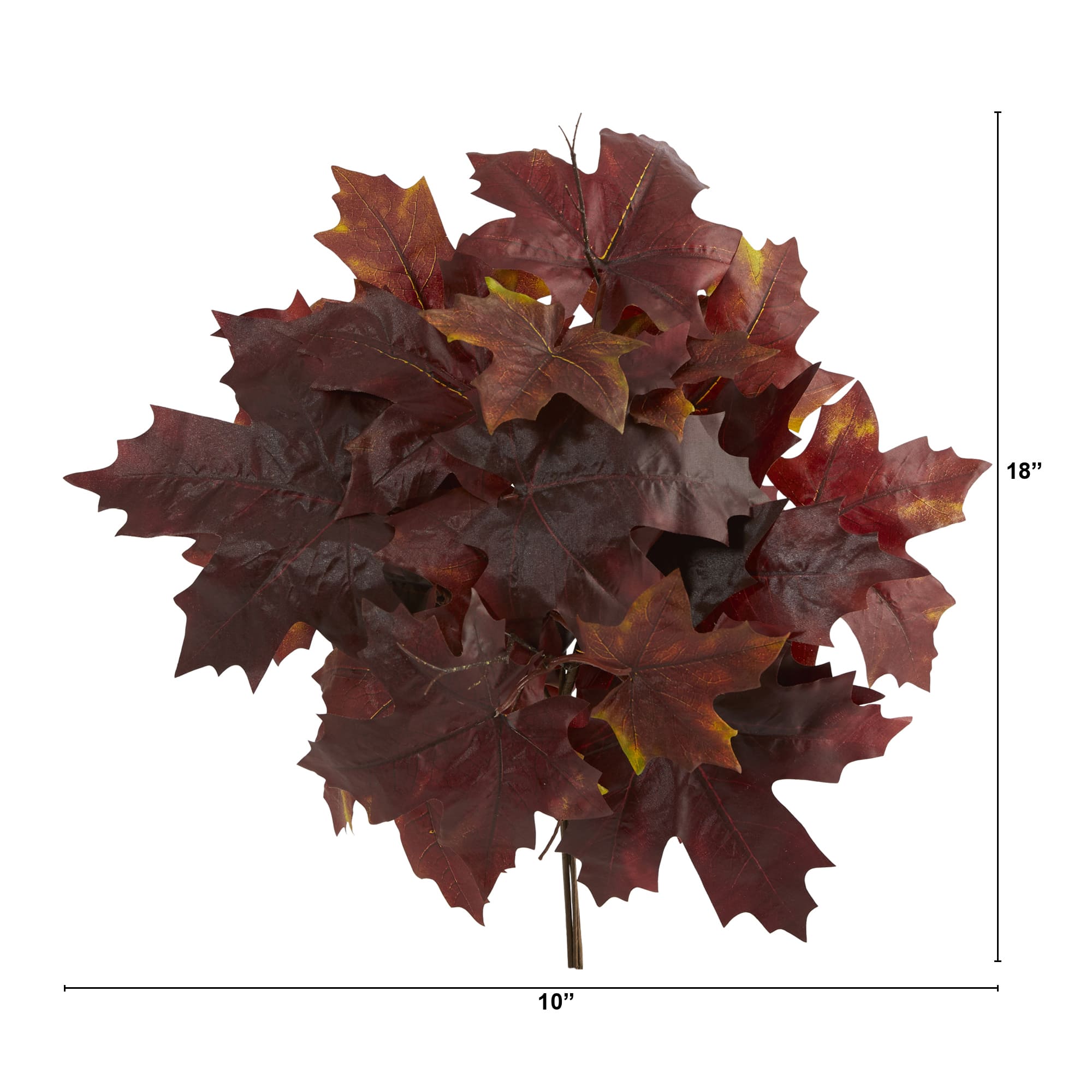 18" Burgundy Autumn Maple Leaf Bush, 2ct.
