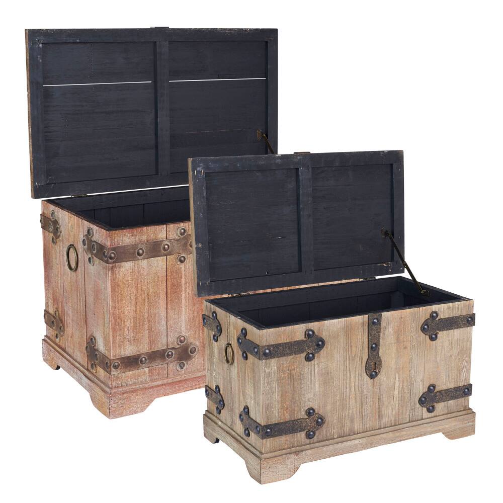 Household Essentials Hinge Decorative Trunk (Set of 2)