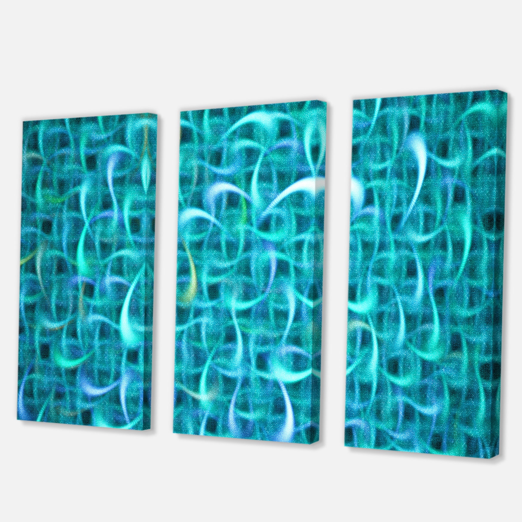 Designart - Turquoise Watercolor Fractal Pattern - Abstract Art on Canvas