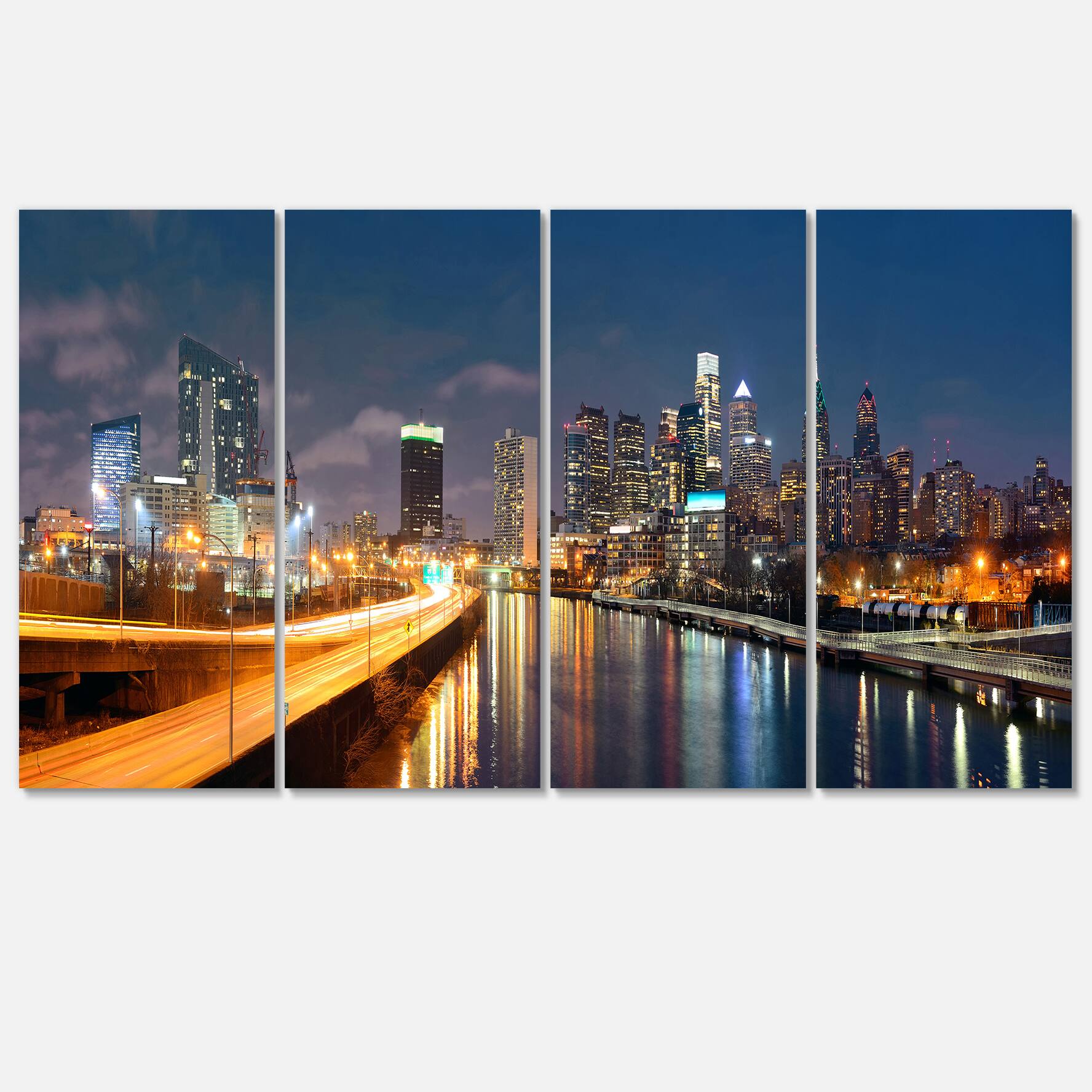 Designart - Philadelphia Skyline at Night