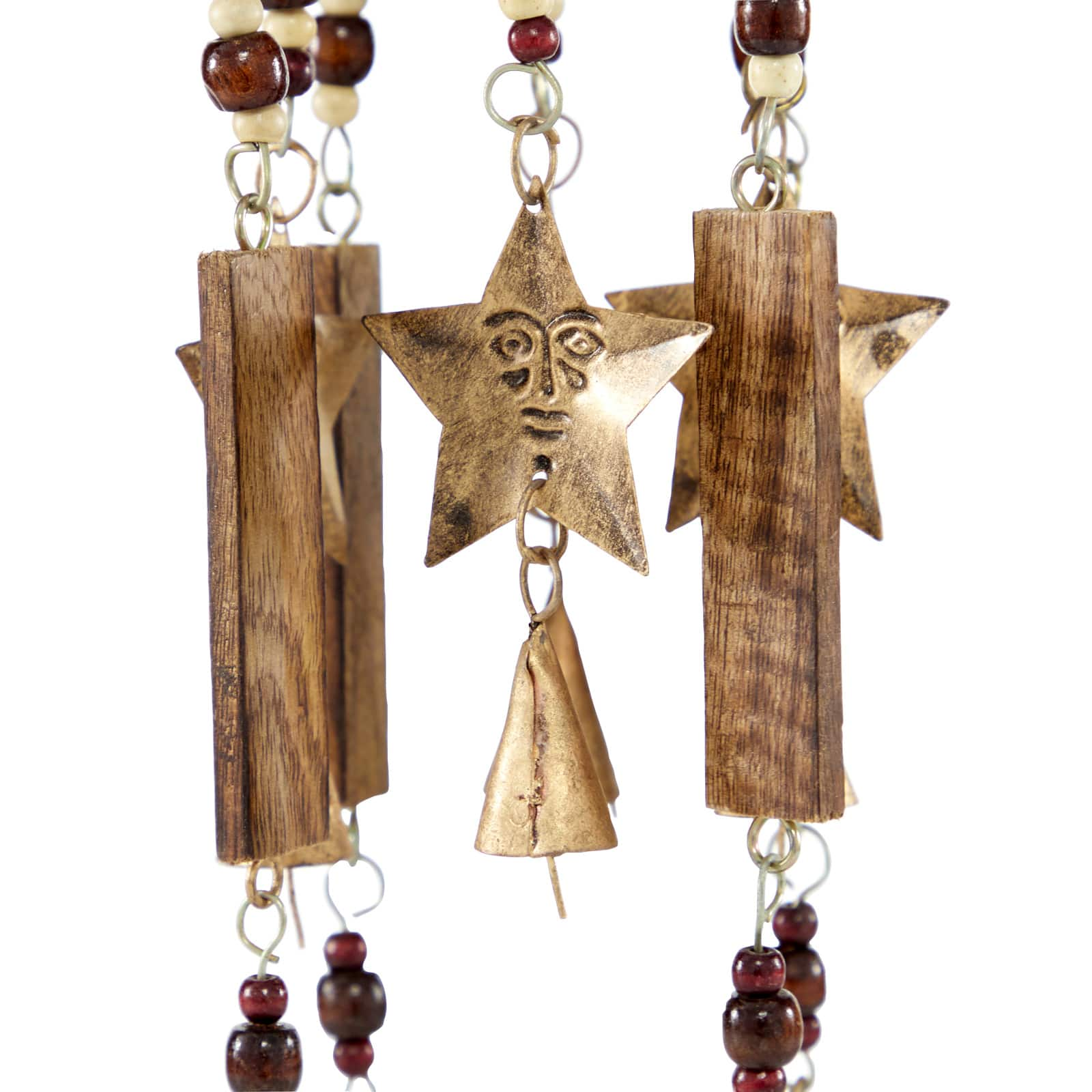 29&#x22; Gold Mango Wood Coastal Windchime