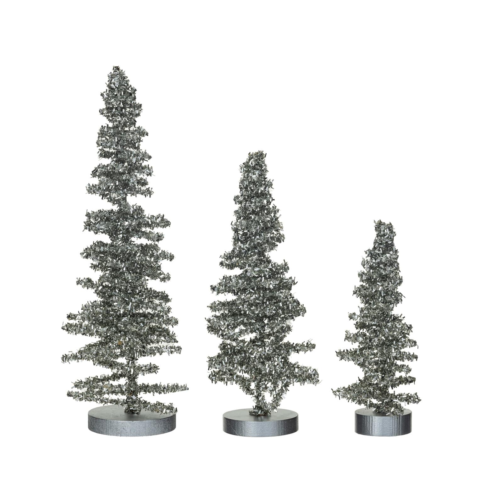 Hello Honey® Silver Glitter Tinsel Tree Set