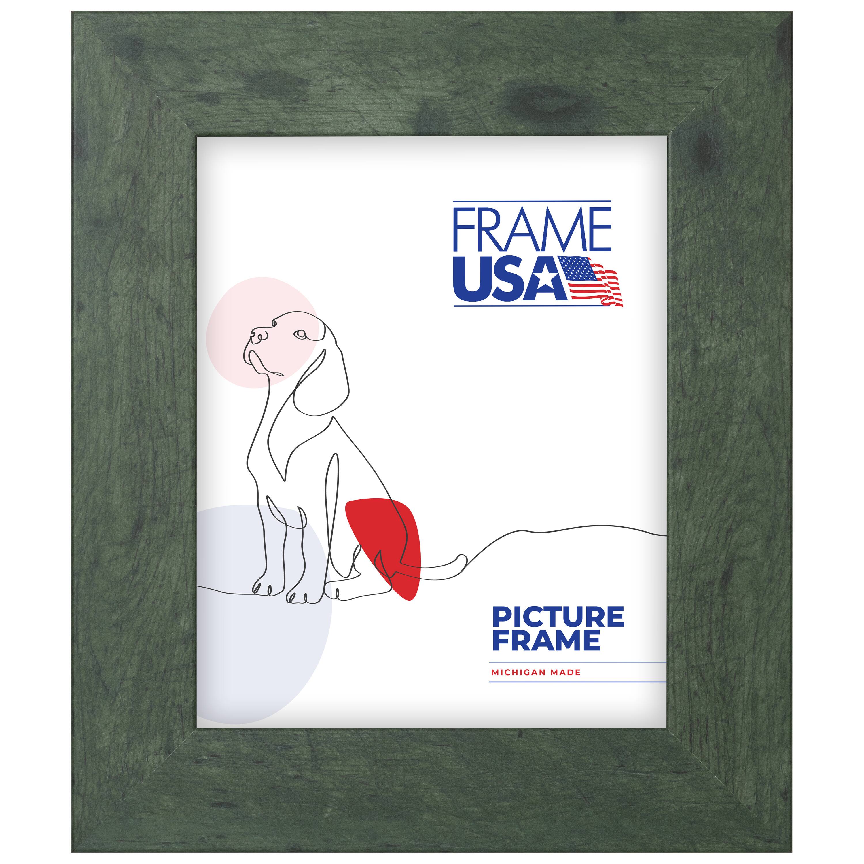 Frame USA Rustic Wide Green Single Image Picture Frame