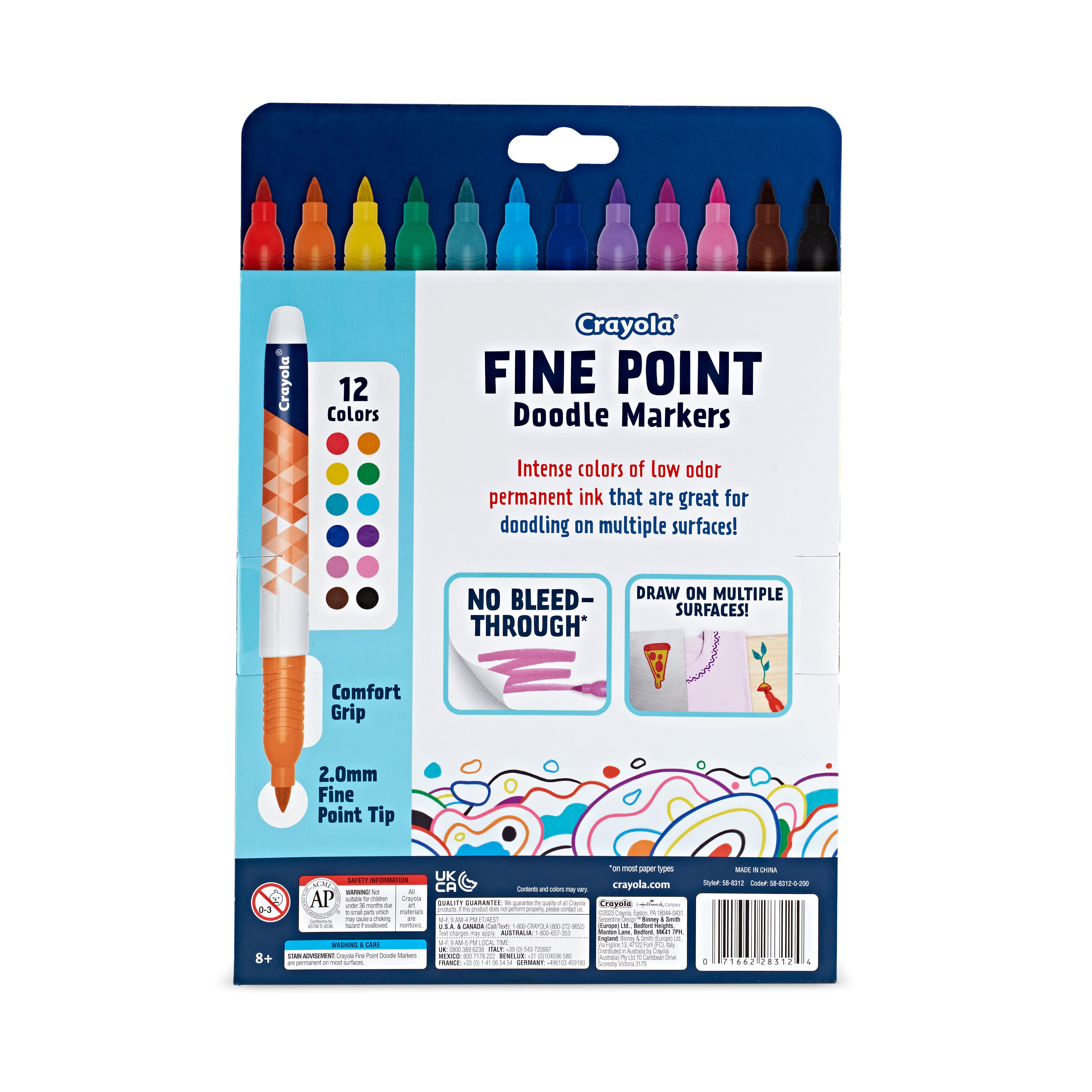 Crayola&#xAE; Fine Point Doodle Markers, 12ct.