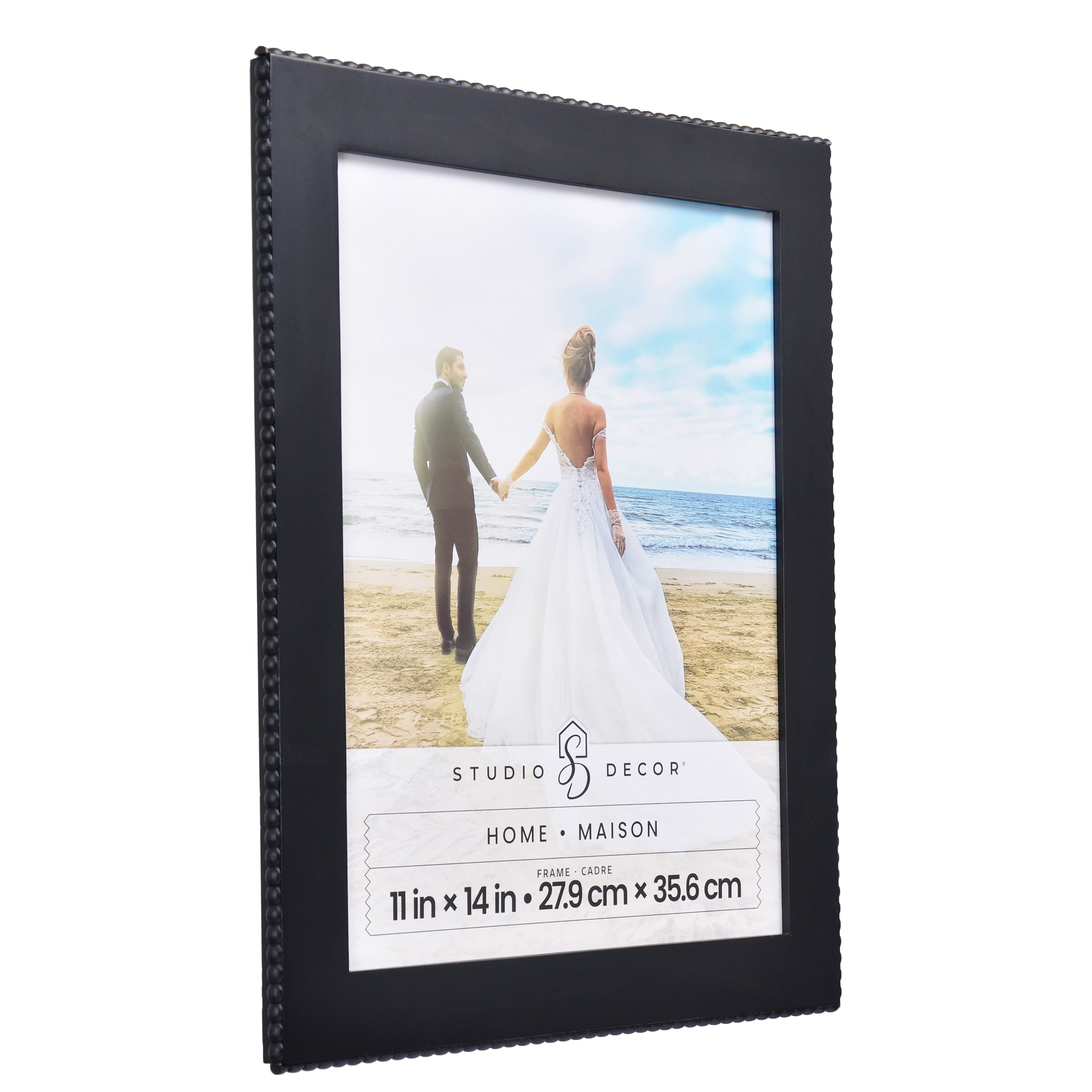 Home Black with Beaded Edge Wood Wall Frame by Studio D&#xE9;cor&#xAE;