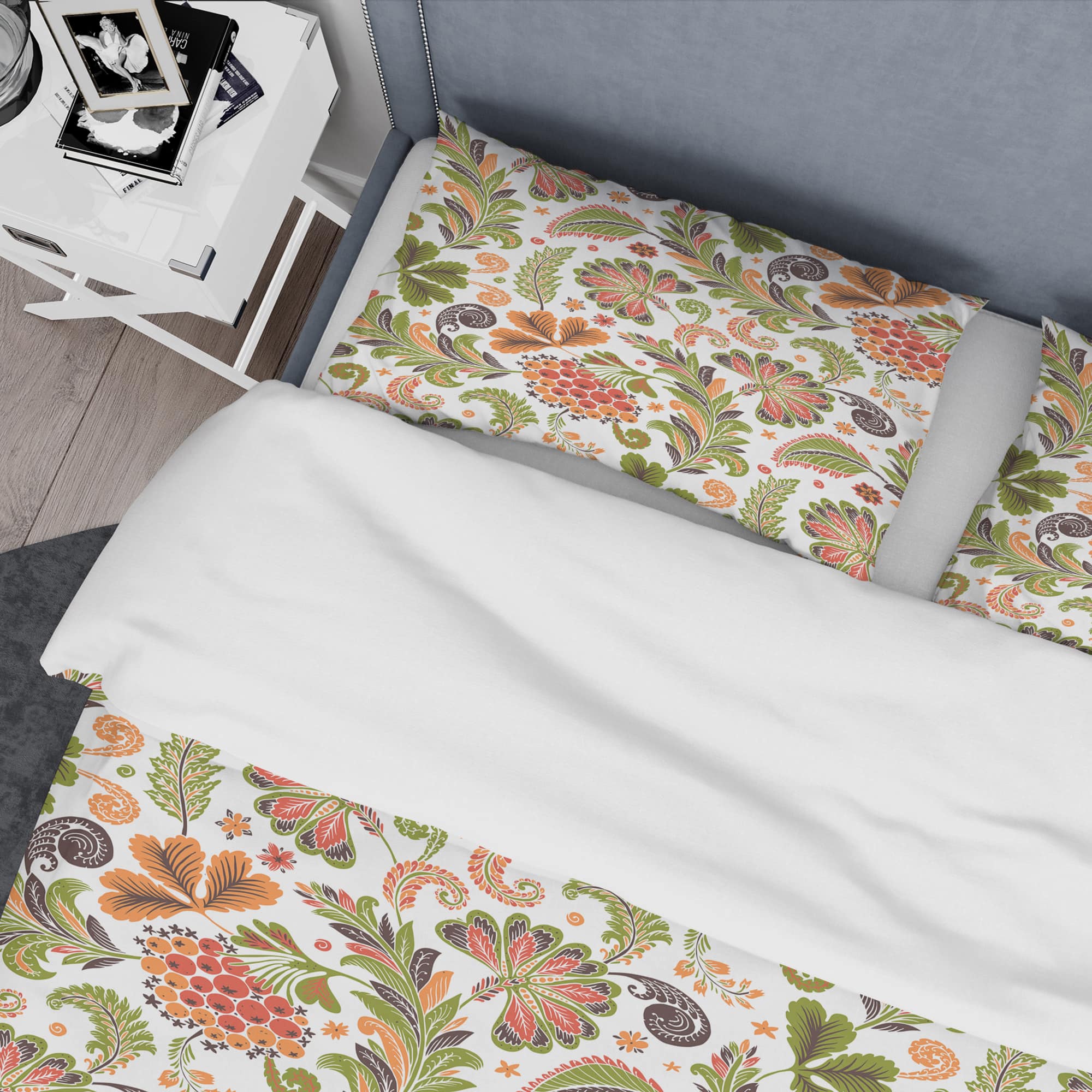 Designart &#x27;Retro Fantasy Flowers I&#x27; Mid-Century Duvet Cover Set