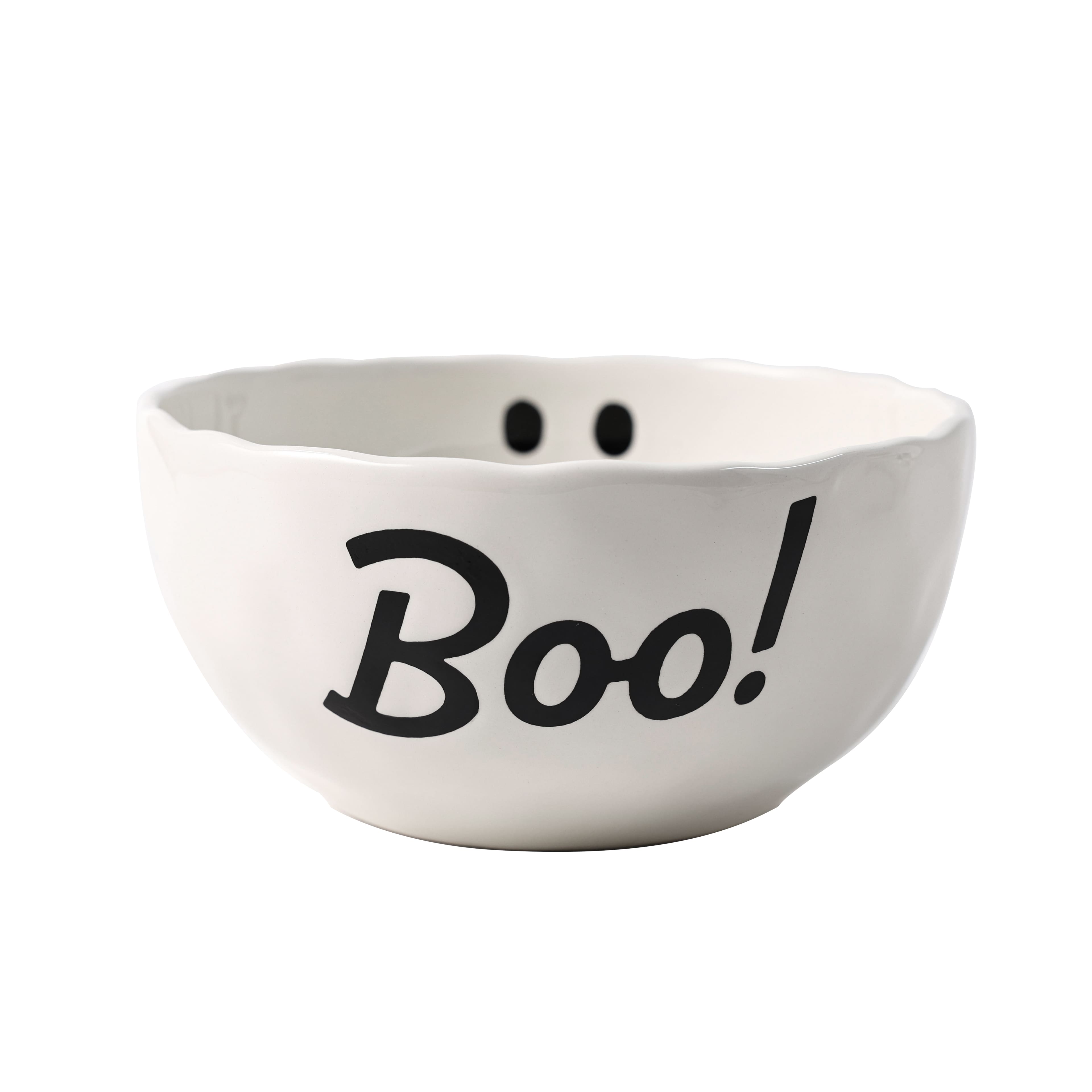 8.75&#x22; White Ghost Ceramic Bowl by Makery&#x2122;