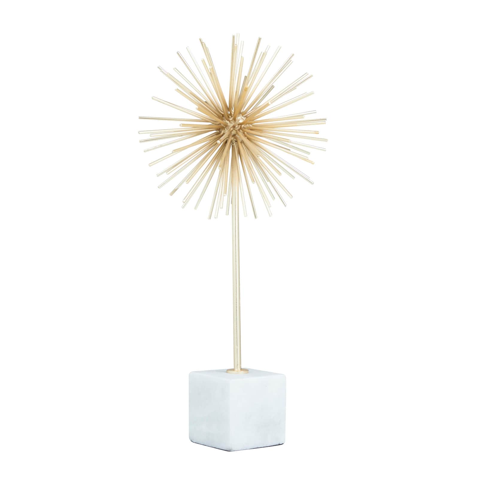 CosmoLiving by Cosmopolitan Gold Marble Glam Sculpture, 8 x 8 x 8