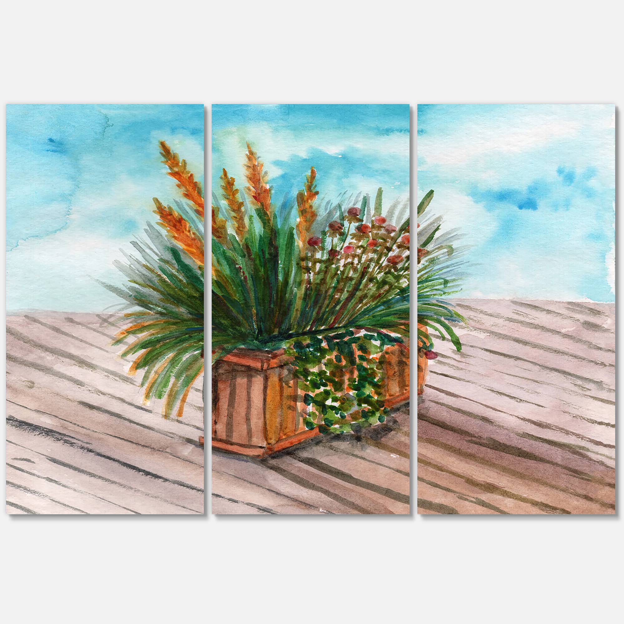 Designart - Yellow Spikelets of Houseplant With Green Stems