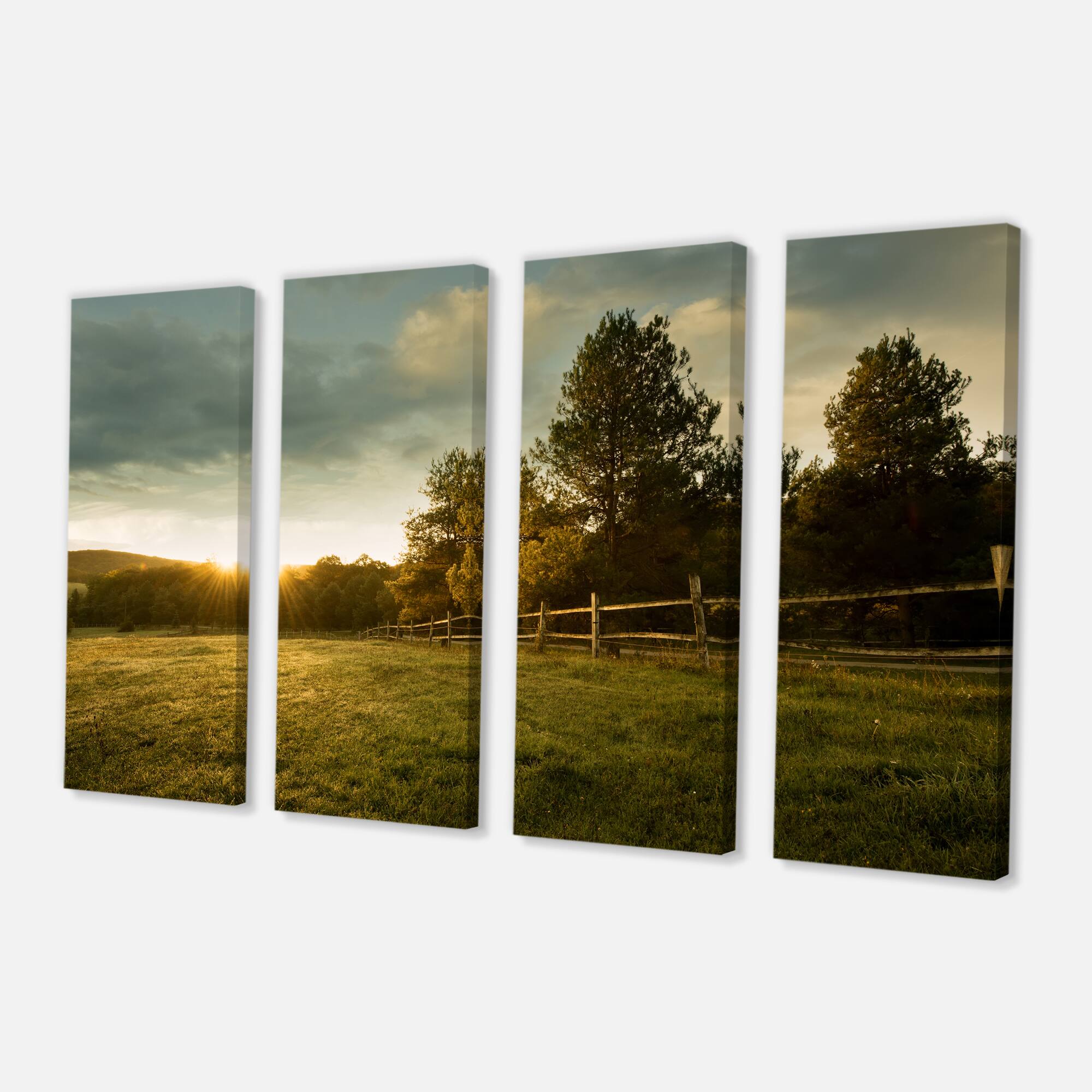 Designart - Beautiful Sunrise in the farm