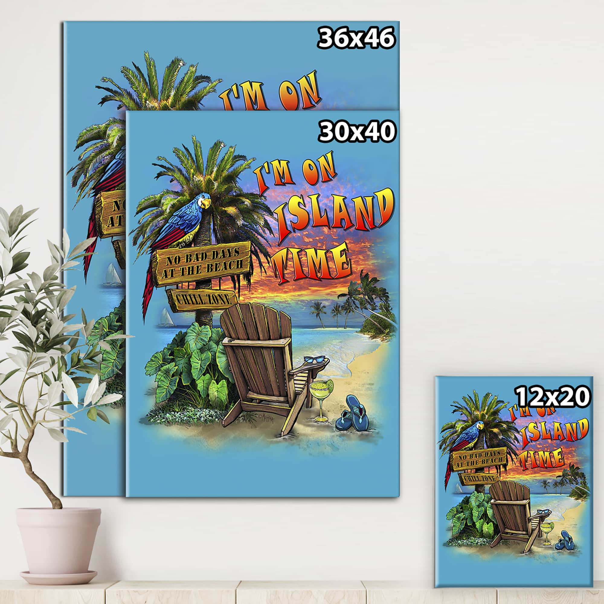 Designart - Tropical Vibes Island Time - Cottage Canvas Wall Art