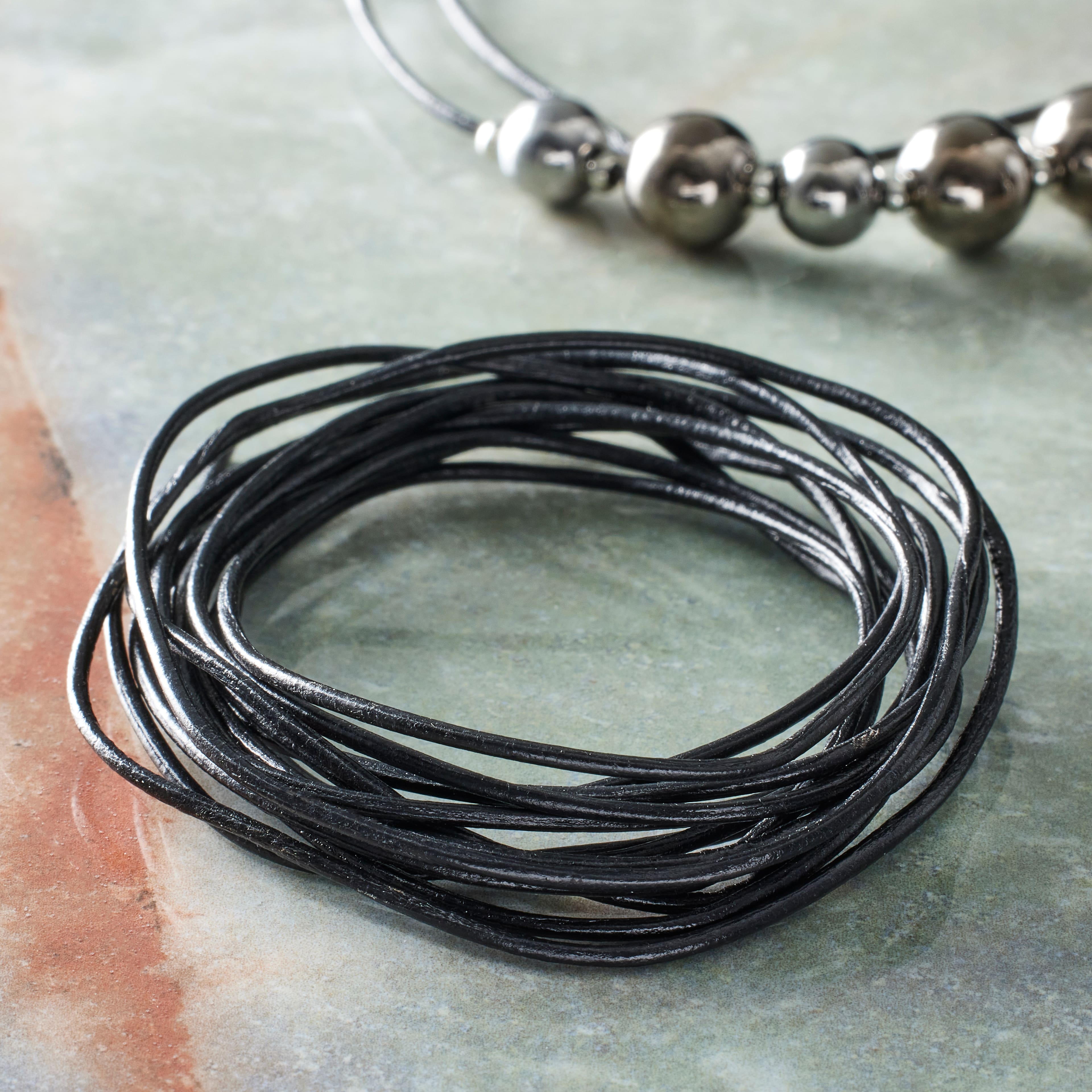 Office, Black Leather Cord For Jewelry Making