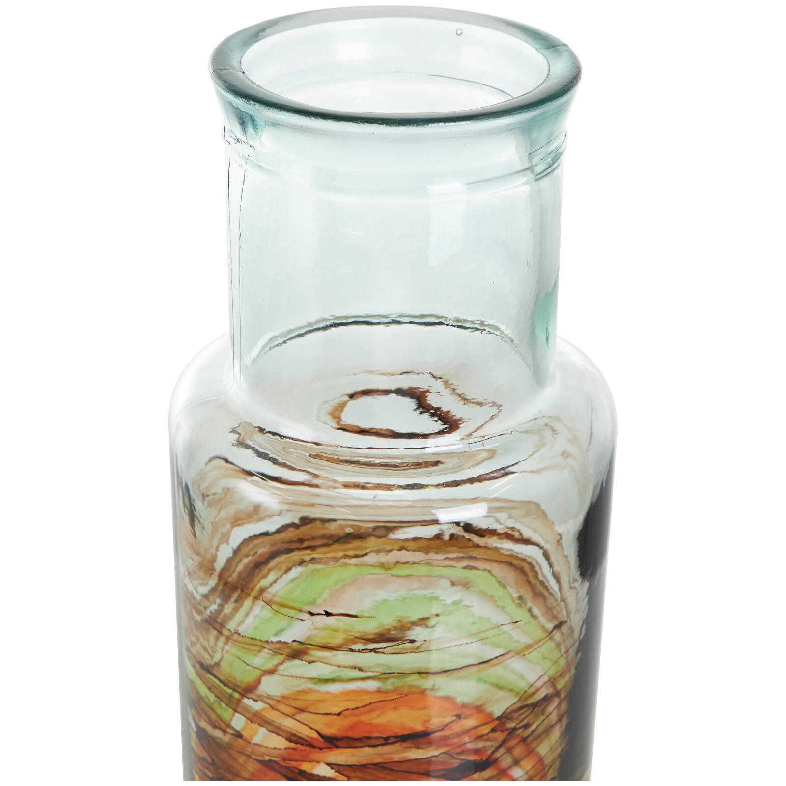 22&#x22; Multicolor Swirl Glass Cylinder Vase