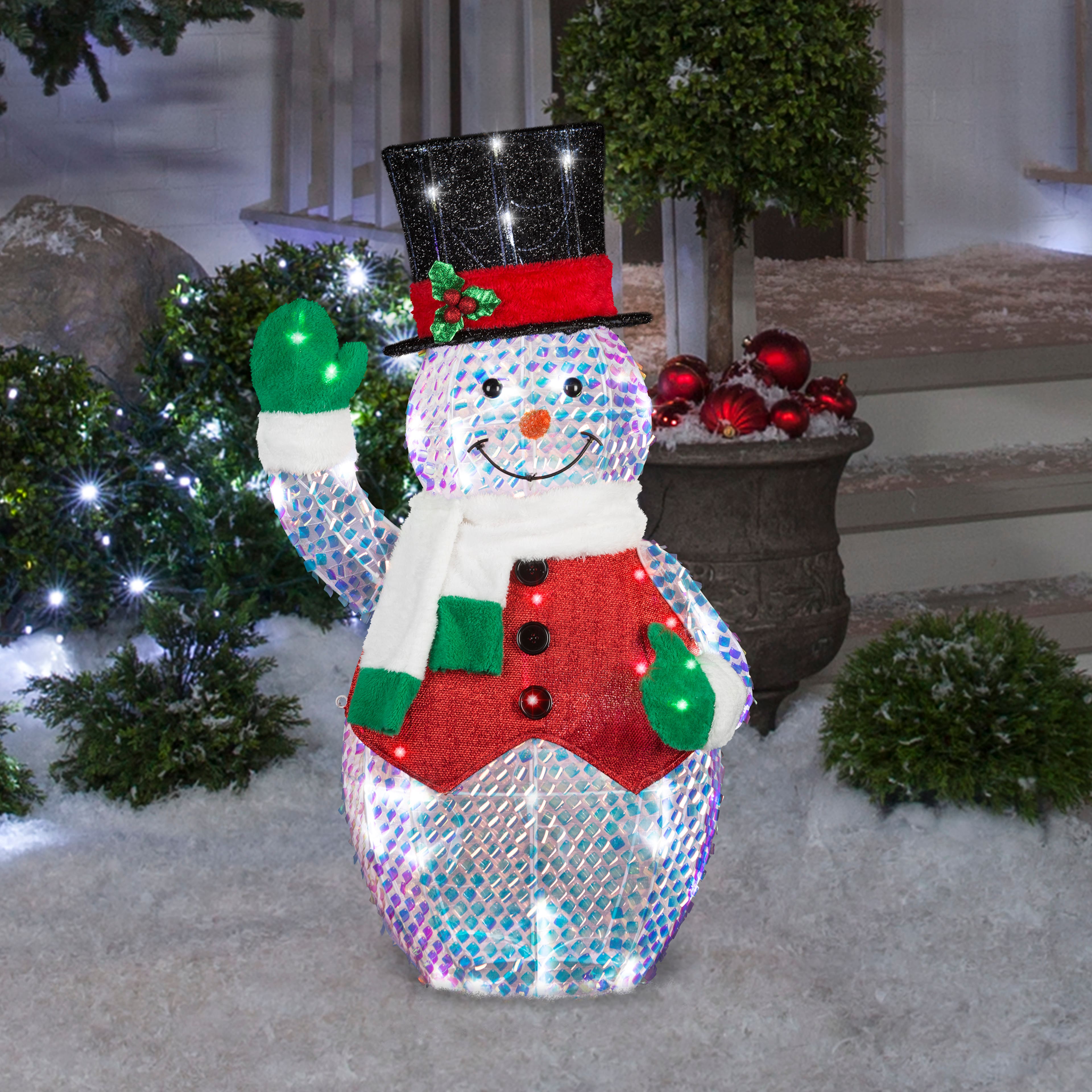 Roman, Inc. 3 Neon LED Ice Cube Snowman Assortment - 132429