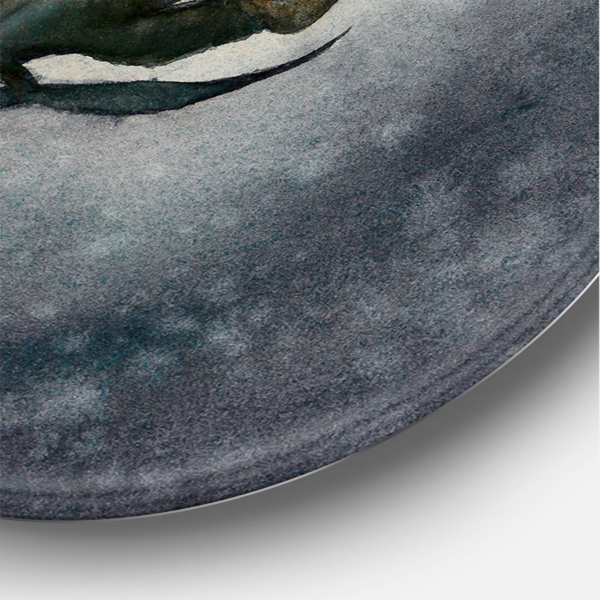 Designart - One Peeled Fresh Orange Mandarin With Green Leaves