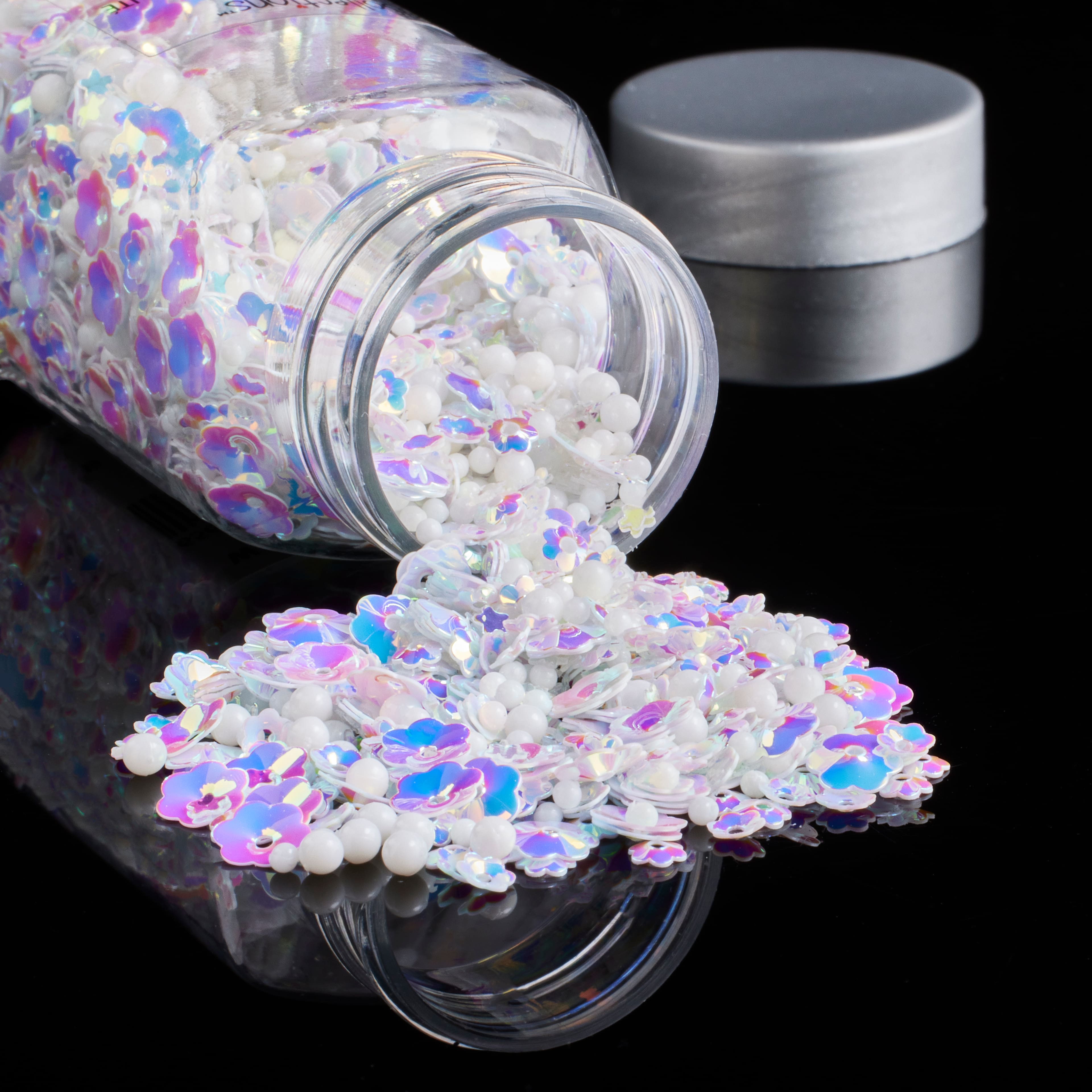 12 Pack: White Mixed Sequins Specialty Glitter by Recollections&#x2122;