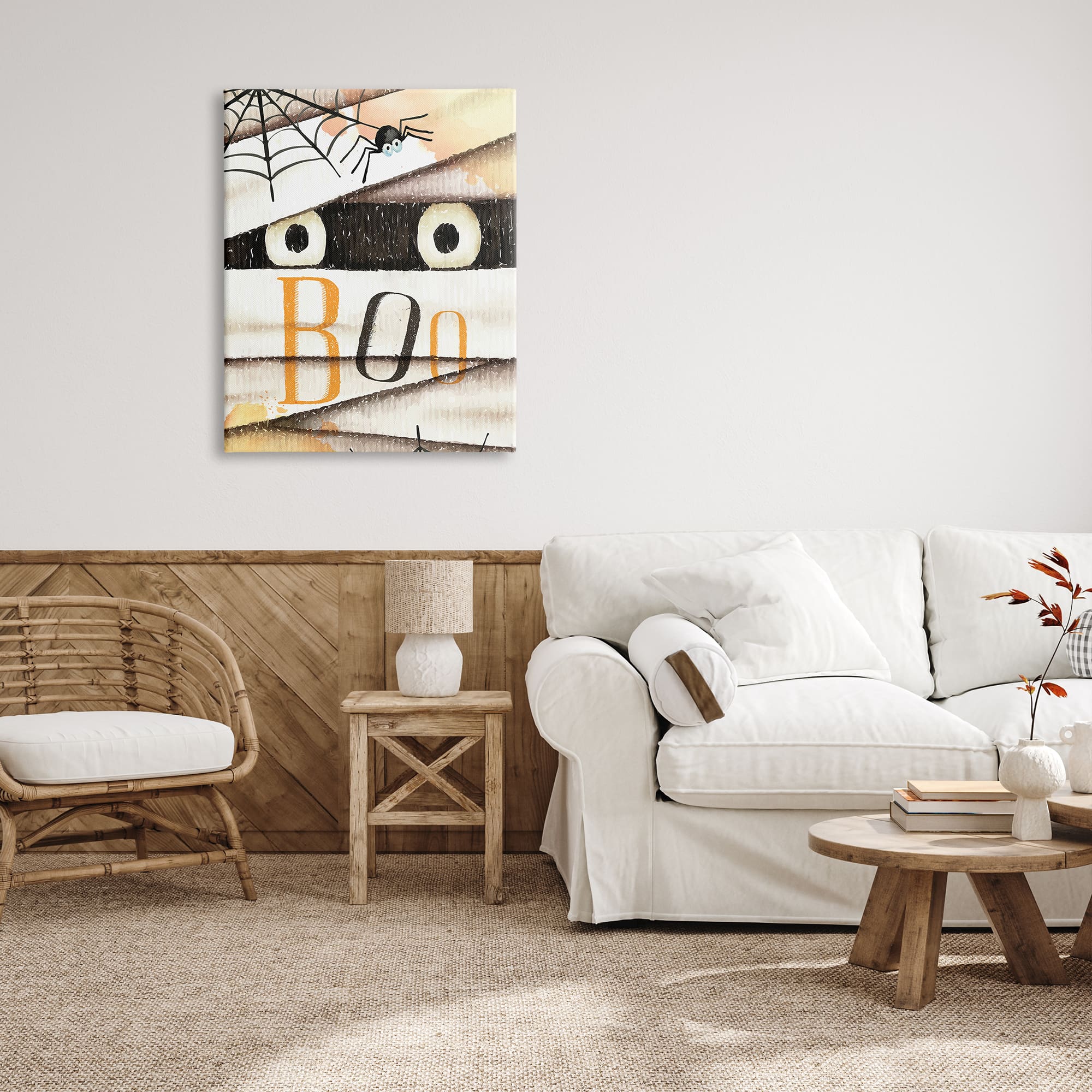 Stupell Industries Boo Creepy Eyes Peeking Canvas Wall Art