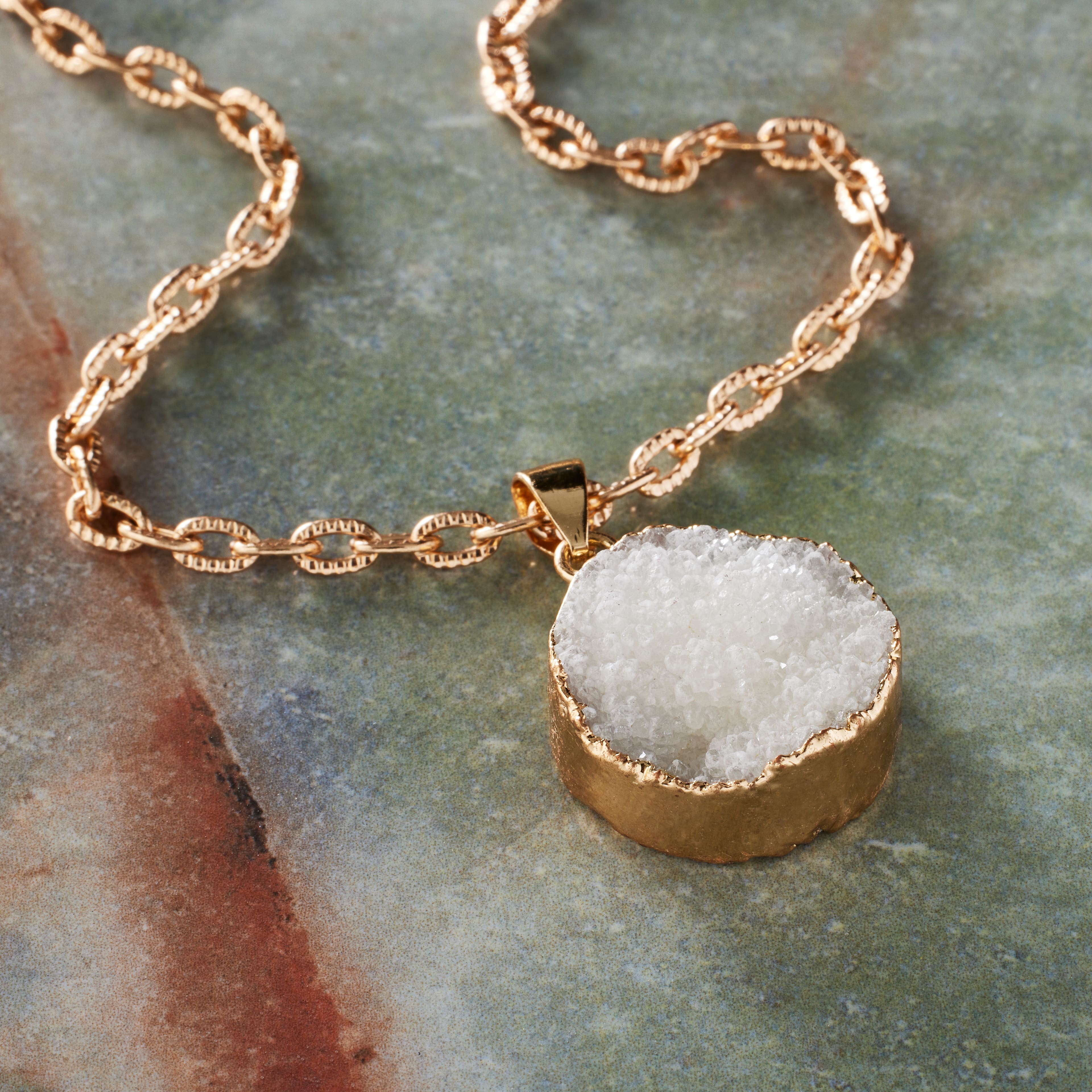 Dyed Druzy Quartz Round Pendant by Bead Landing&#x2122;
