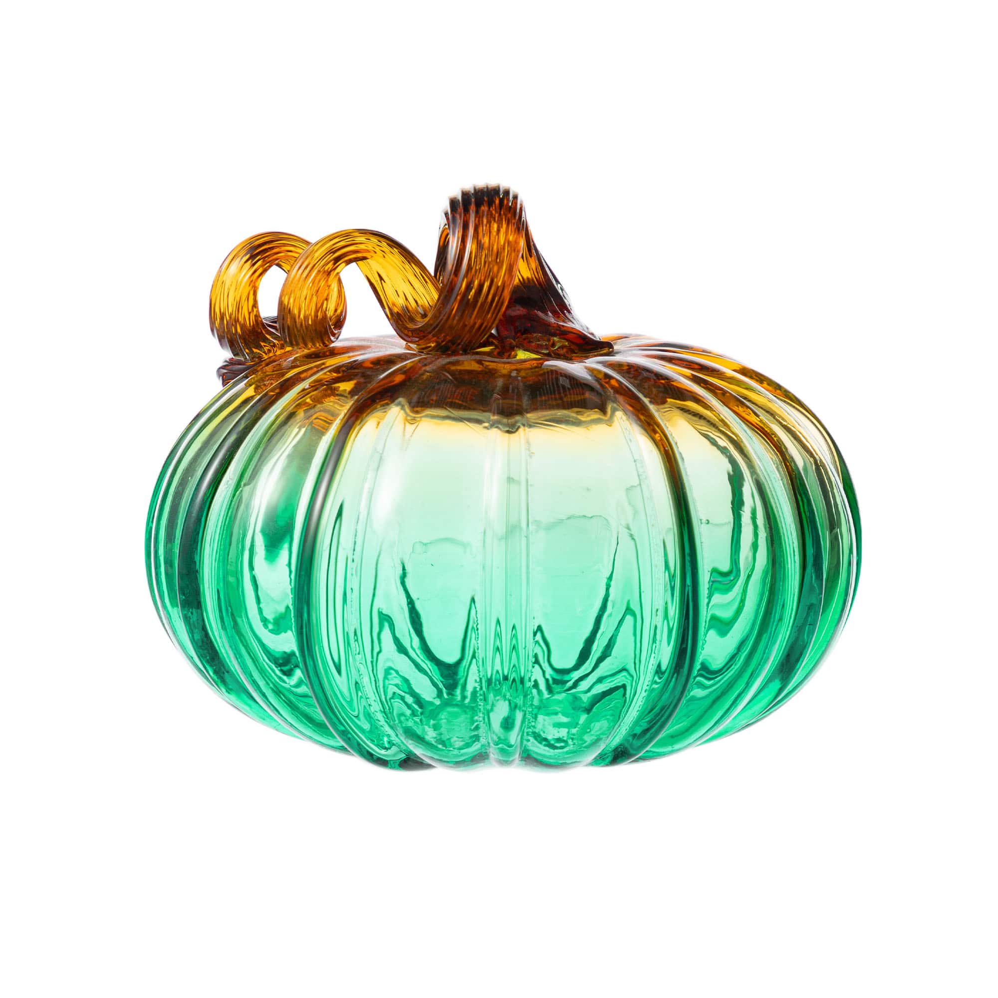 Glitzhome® 5.75" Gradient Turquoise Glass Pumpkin