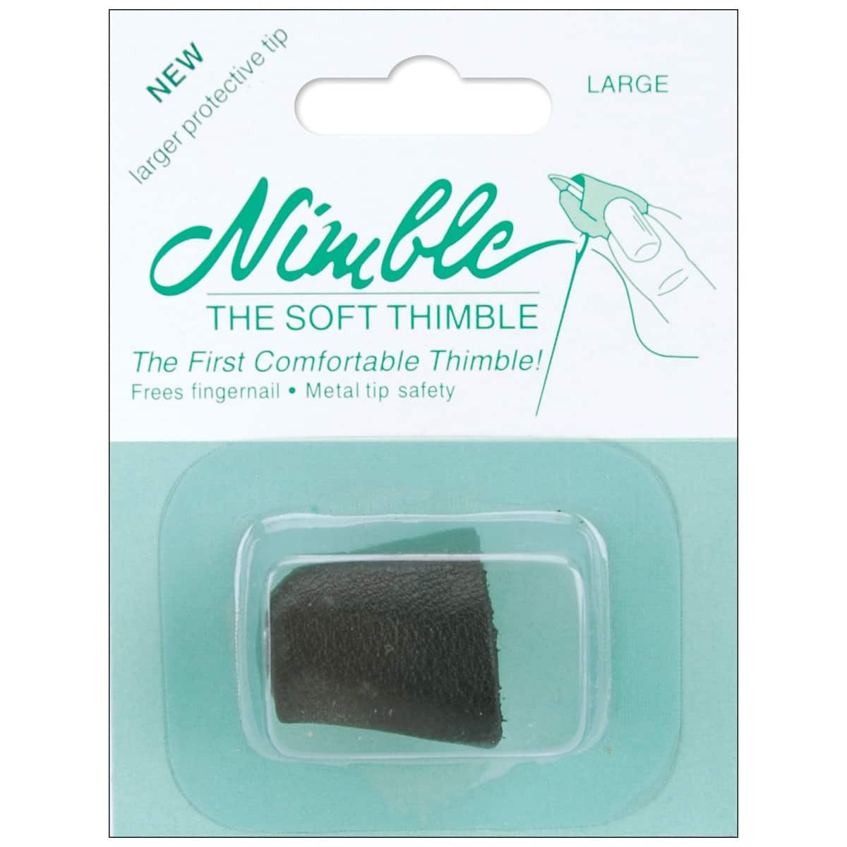 Thimble Finger-Fit Leather with Metal Tip