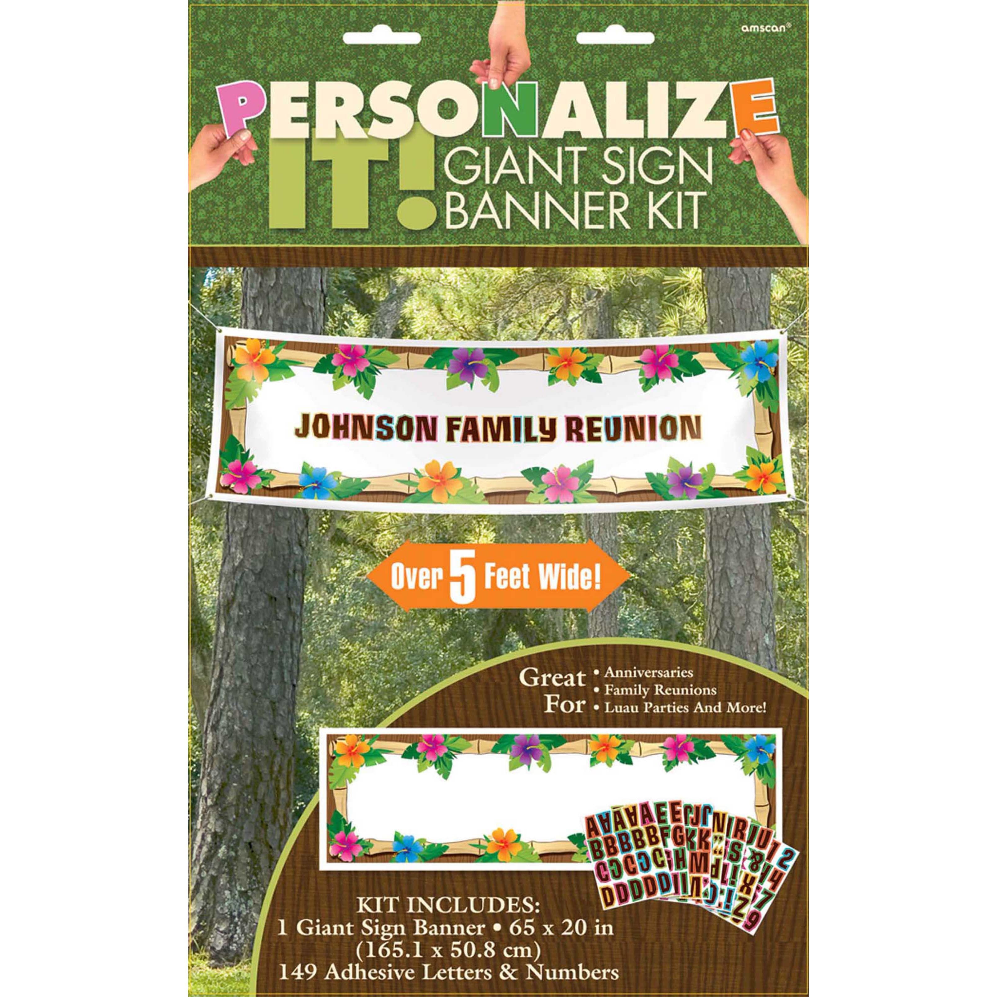 64&#x22; Giant Personalized Luau Banner Kit