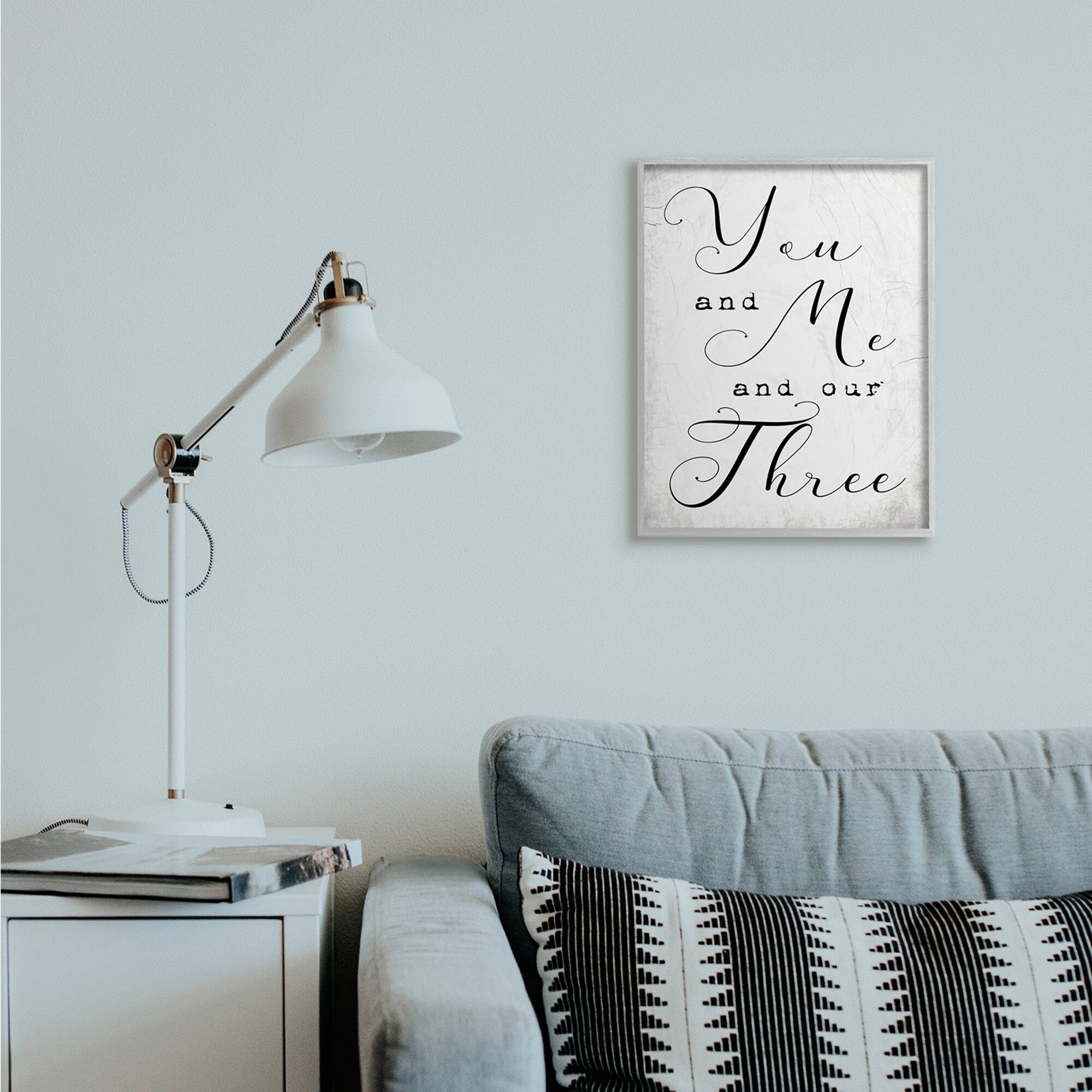 Stupell Industries You Me and Our Three Phrase Family Home Quote Framed Wall Art