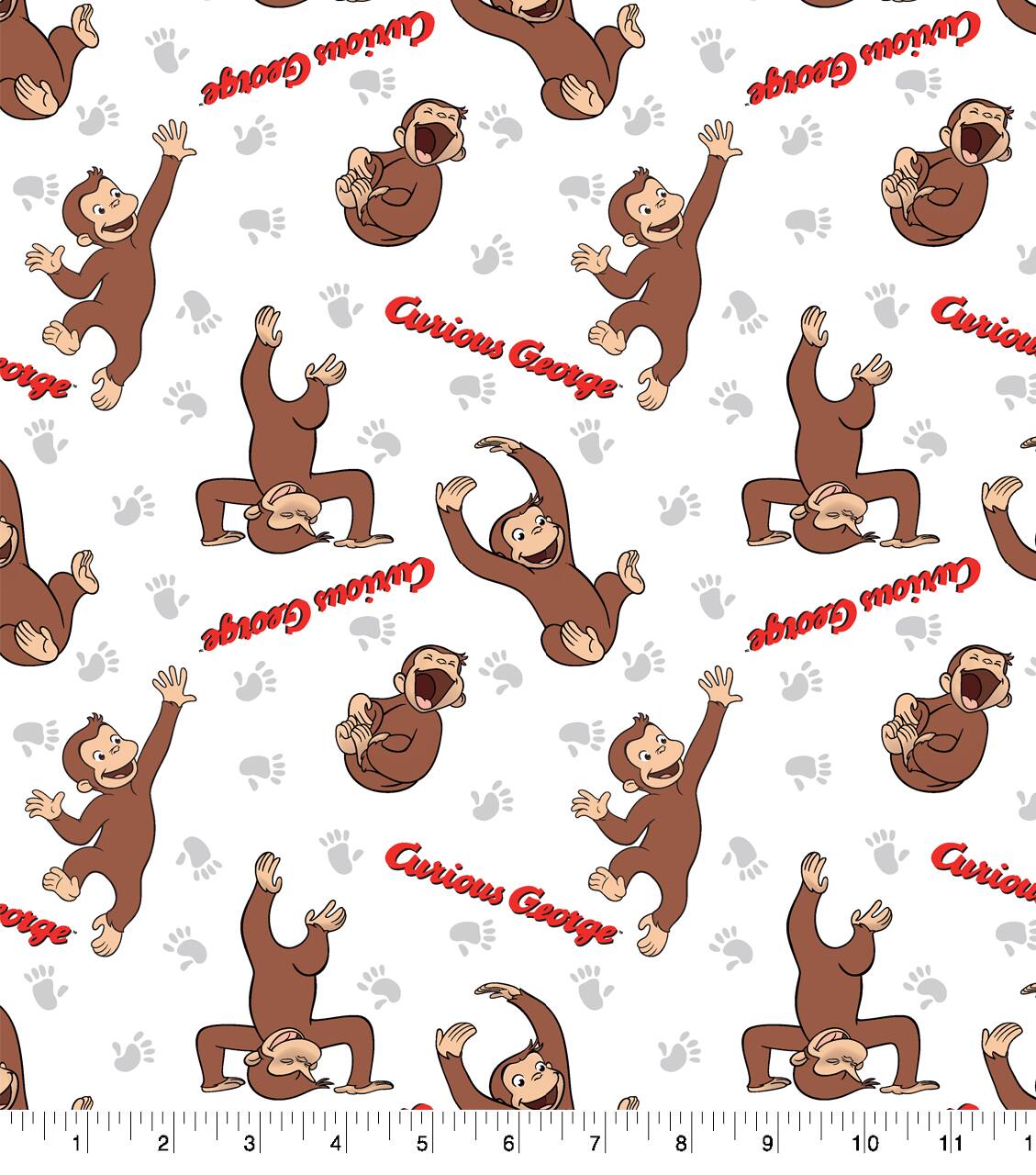 Universal Studios™ Curious George Footprint Cotton Fabric