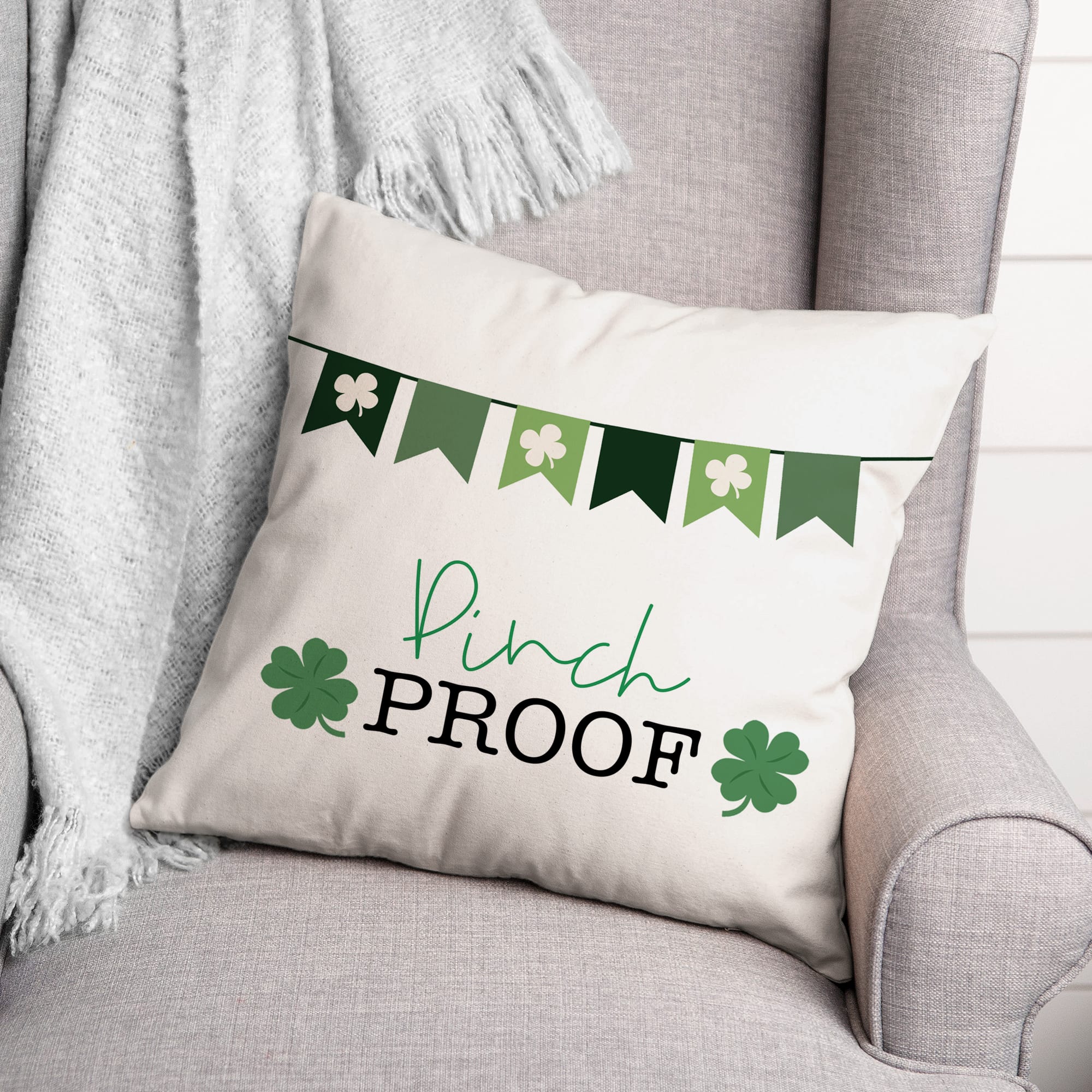 Pinch Proof Banner 3 18&#x22; x 18&#x22; Throw Pillow