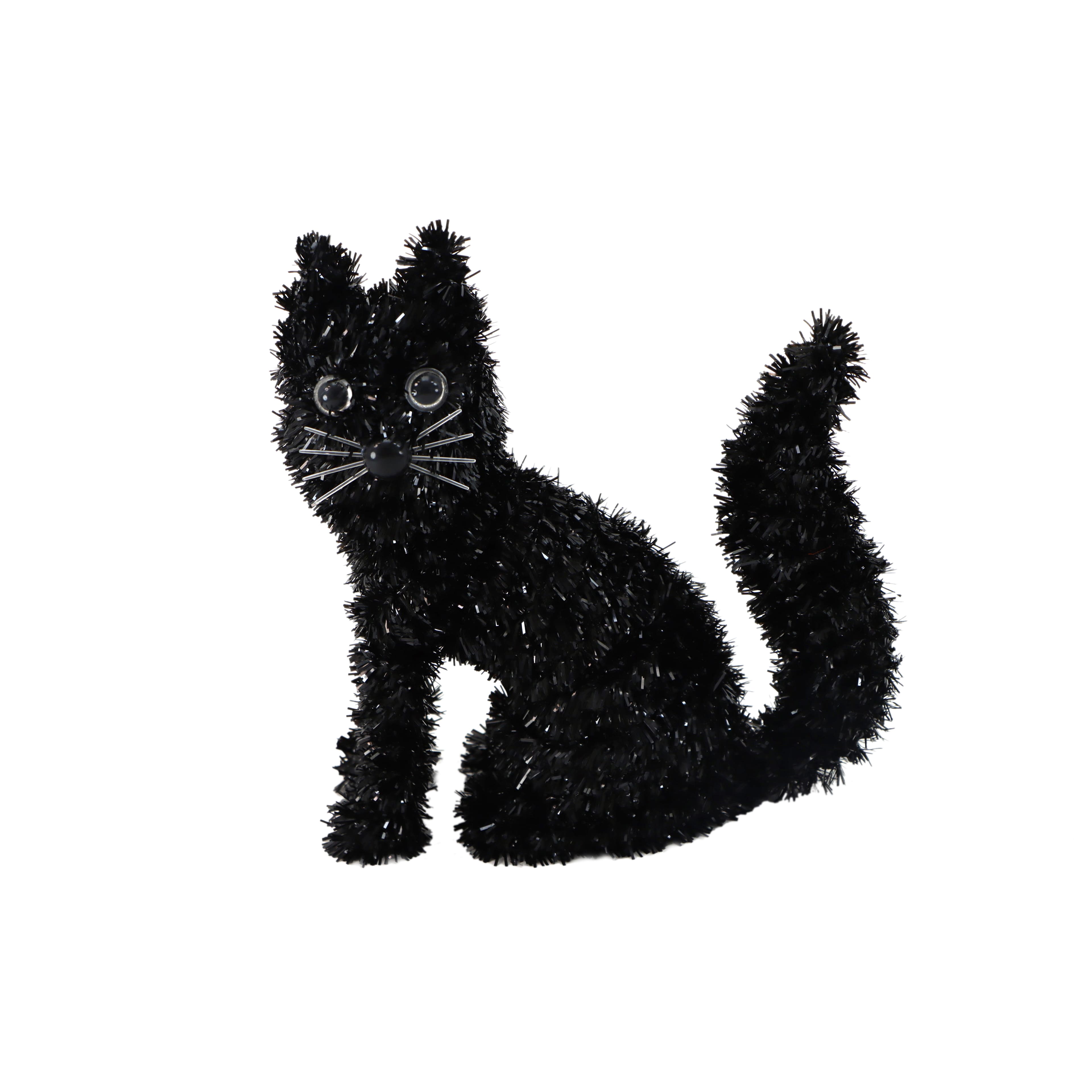 6&#x22; Black Cat Halloween Tinsel Accent by Ashland&#xAE; 