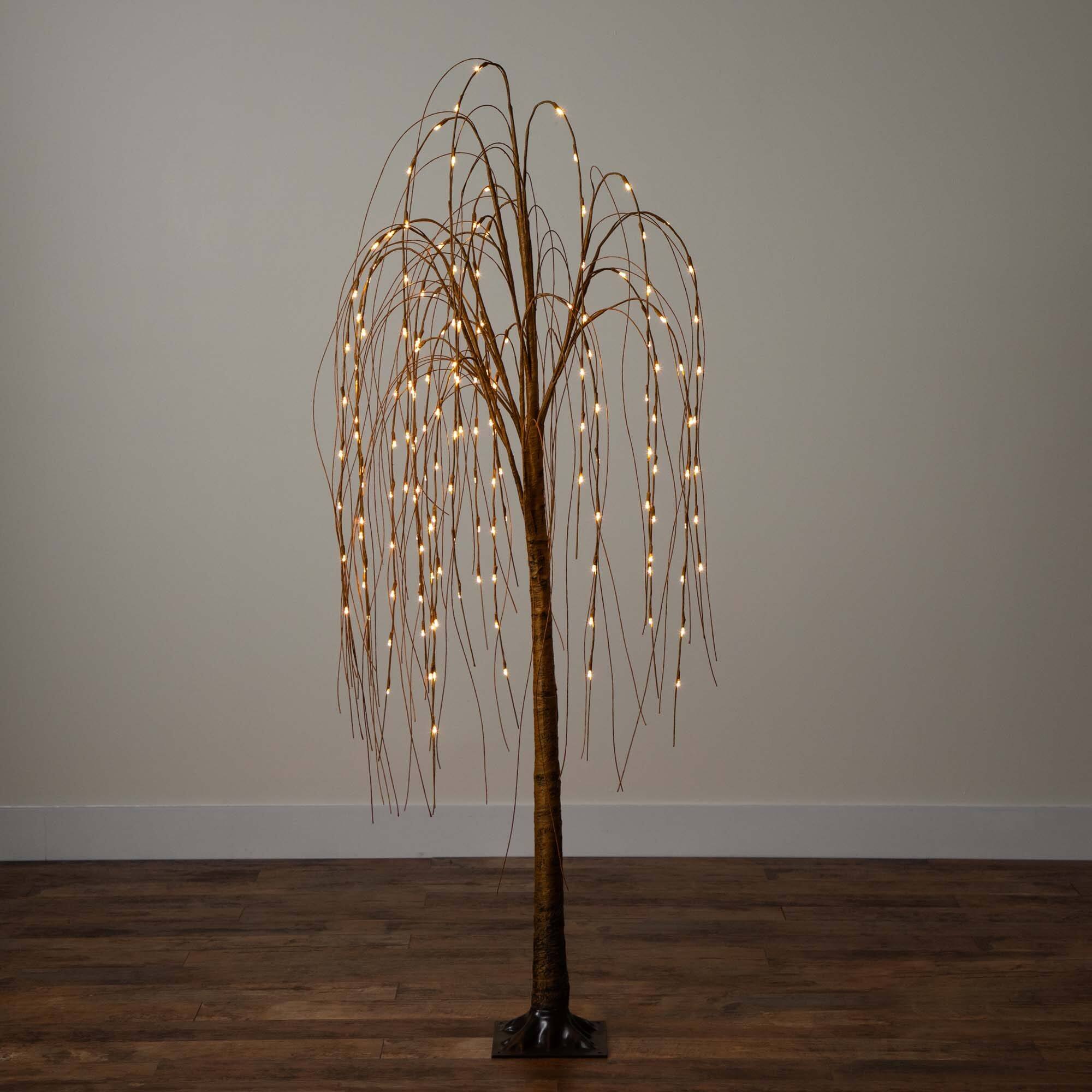 6ft. Pre-Lit Willow Artificial Christmas Tree, Warm White LED Lights
