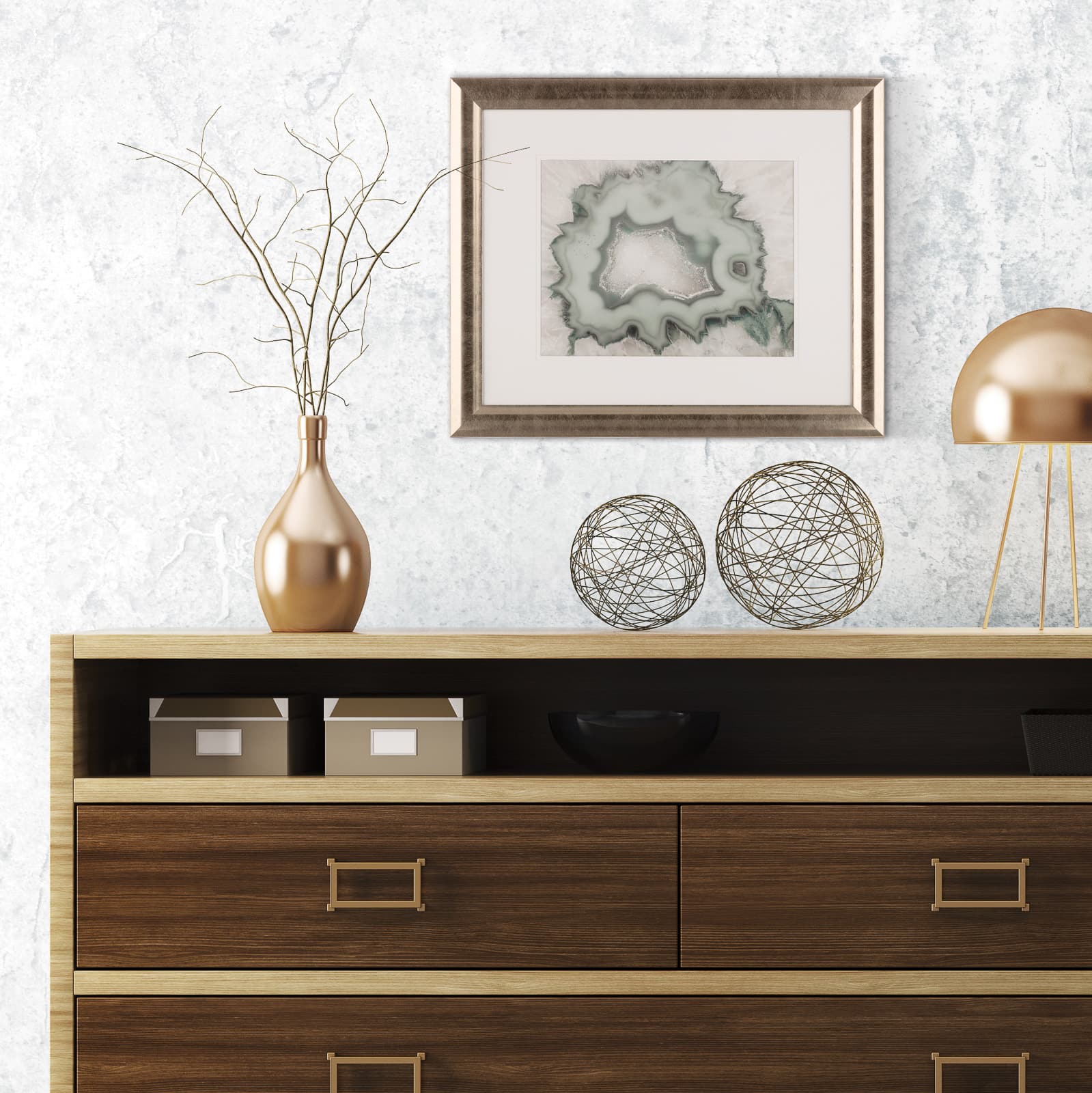 Metallic Gold Scooped Frame with Mat, Gallery by Studio D&#xE9;cor&#xAE;
