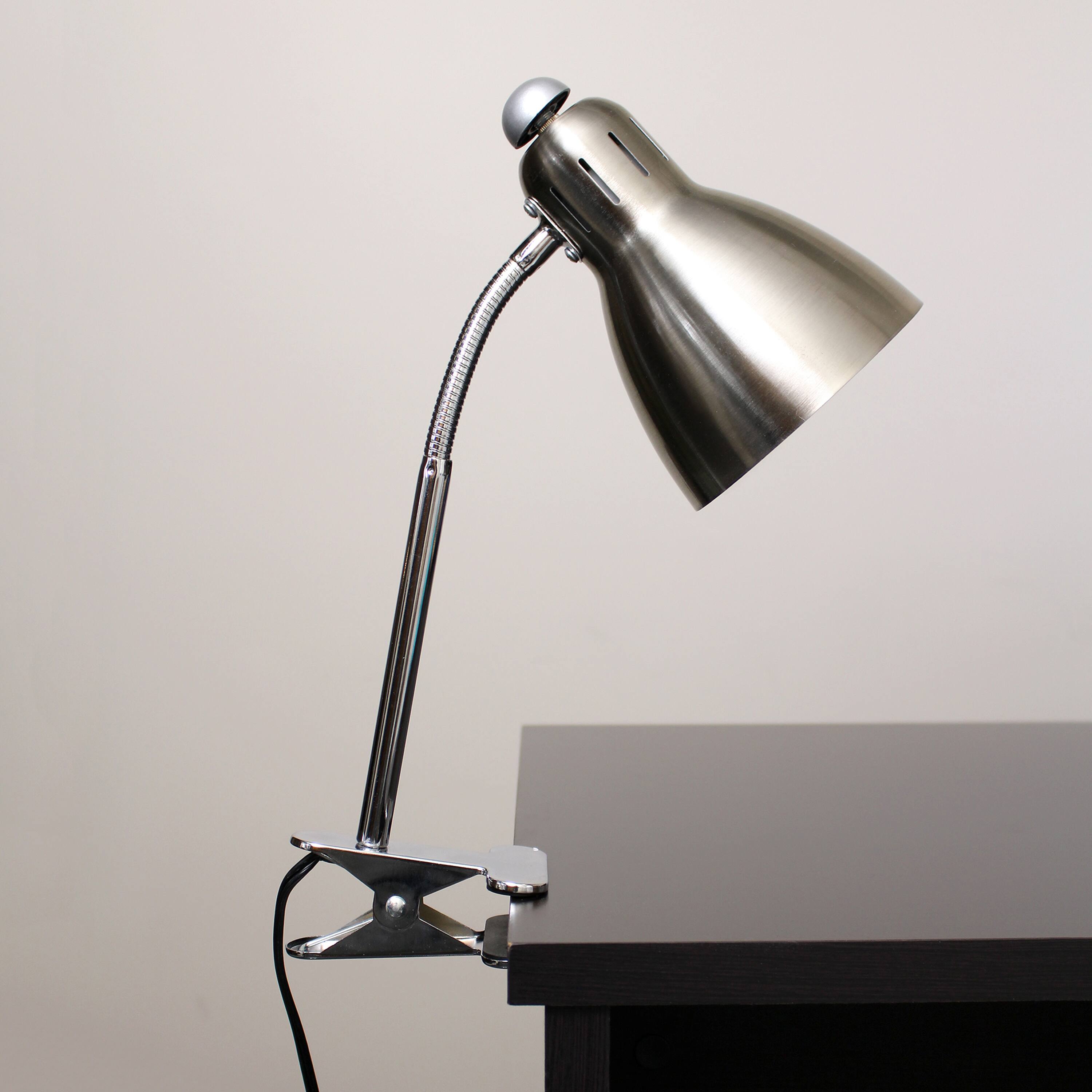 Simple Designs™ 15.5" Brush Nickel Adjustable Clip Light Desk Lamp