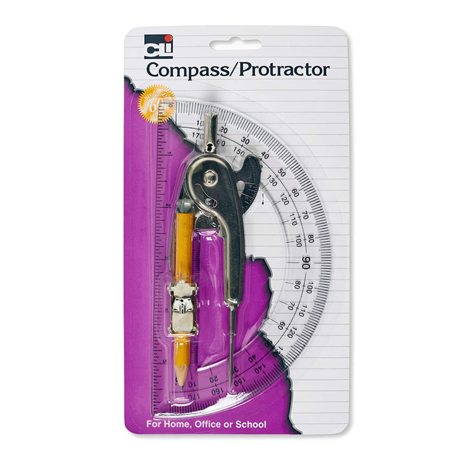 Charles Leonard Ball Bearing Compass & Protractor Combo Set, 12ct.