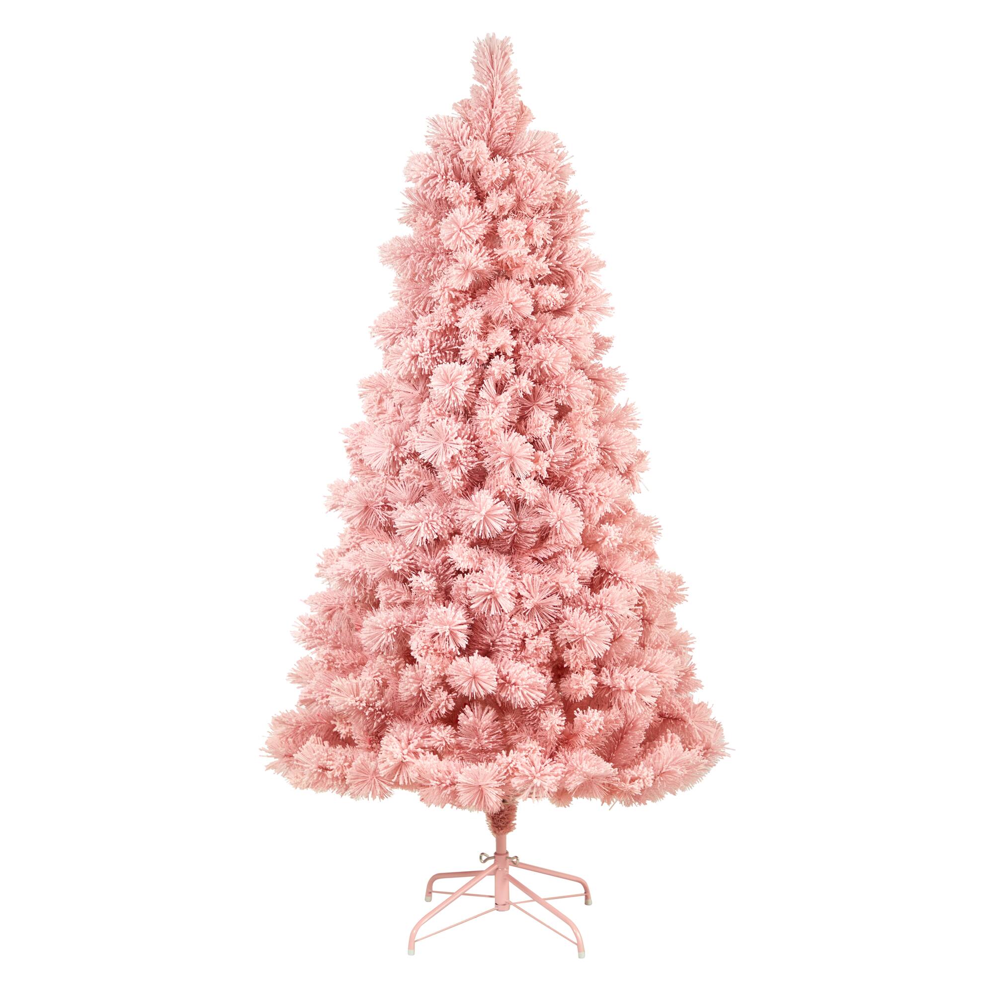 7ft. Pre-Lit Holiday Pink Cashmere Artificial Christmas Tree, White LED Lights